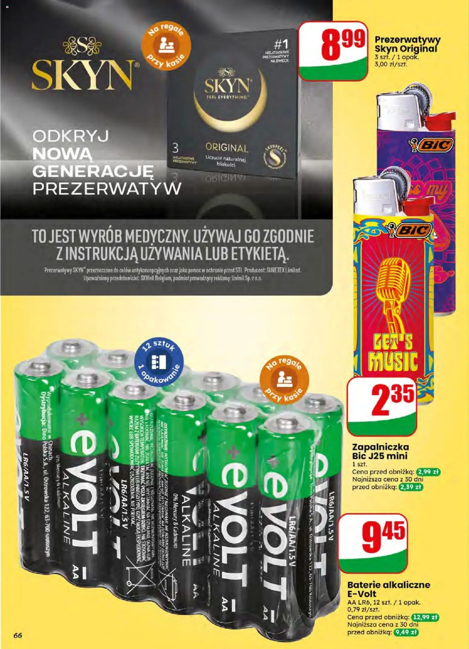 Dino gazetka od 15.04.2026 | Strona: 66 | Produkty: Prezerwatywy, Baterie