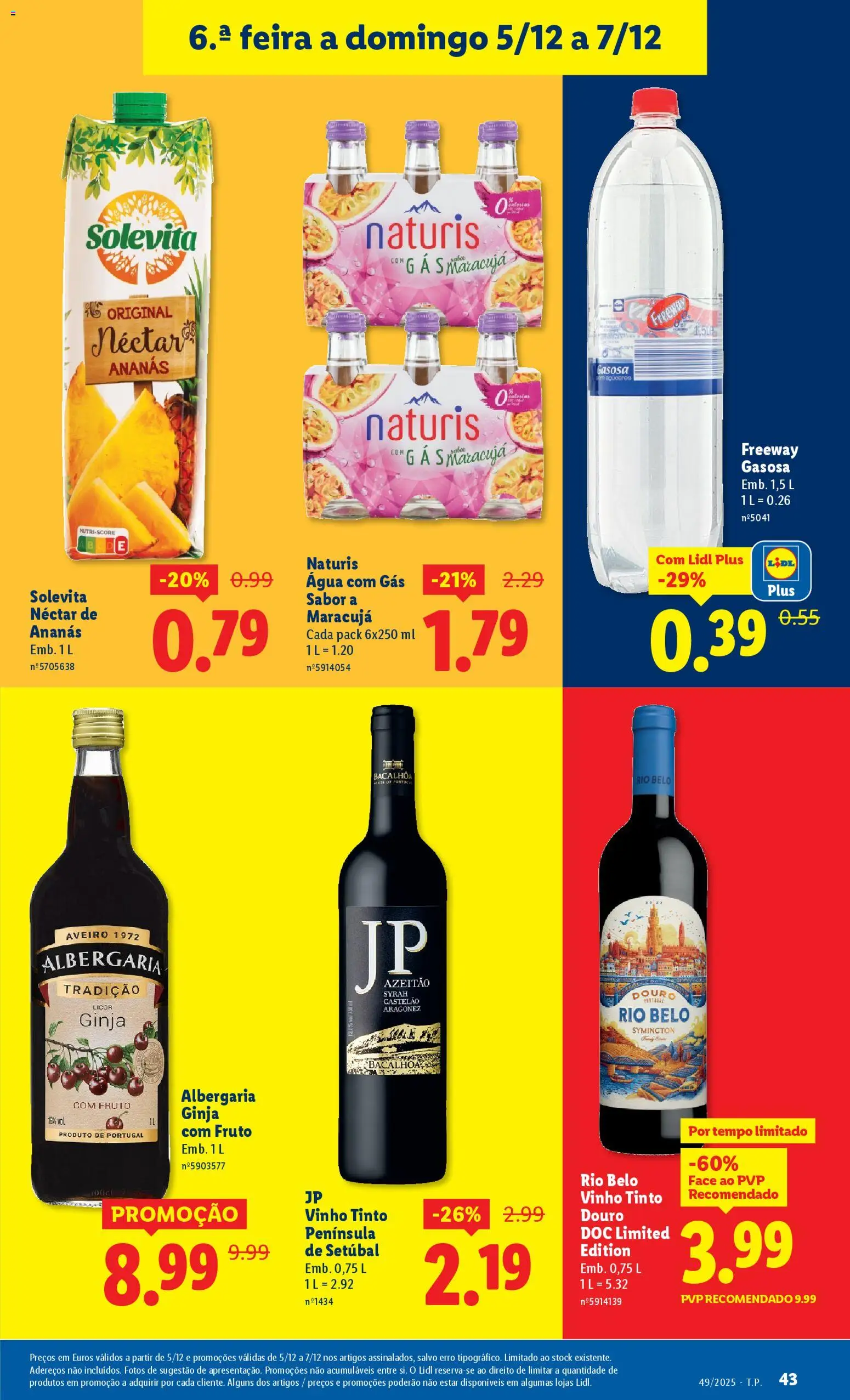 Lidl folheto │ válido de 01.12.2025 | Página: 43 | Produtos: Agua, Licor, Vinho, Água com gás