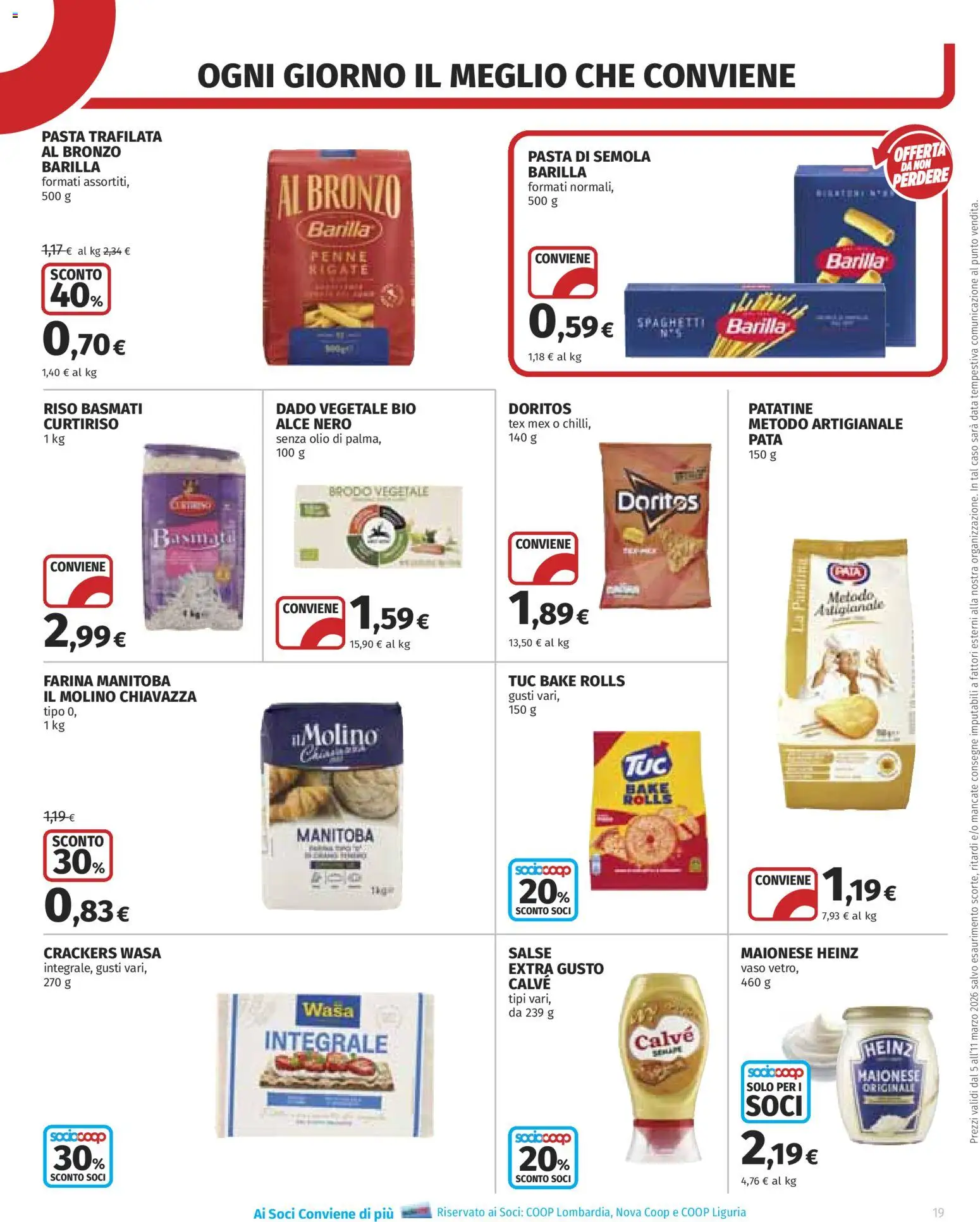 Volantino COOP del 05.03.2026 | Pagina: 19 | Prodotti: Riso Basmati, Riso, Maionese, Farina