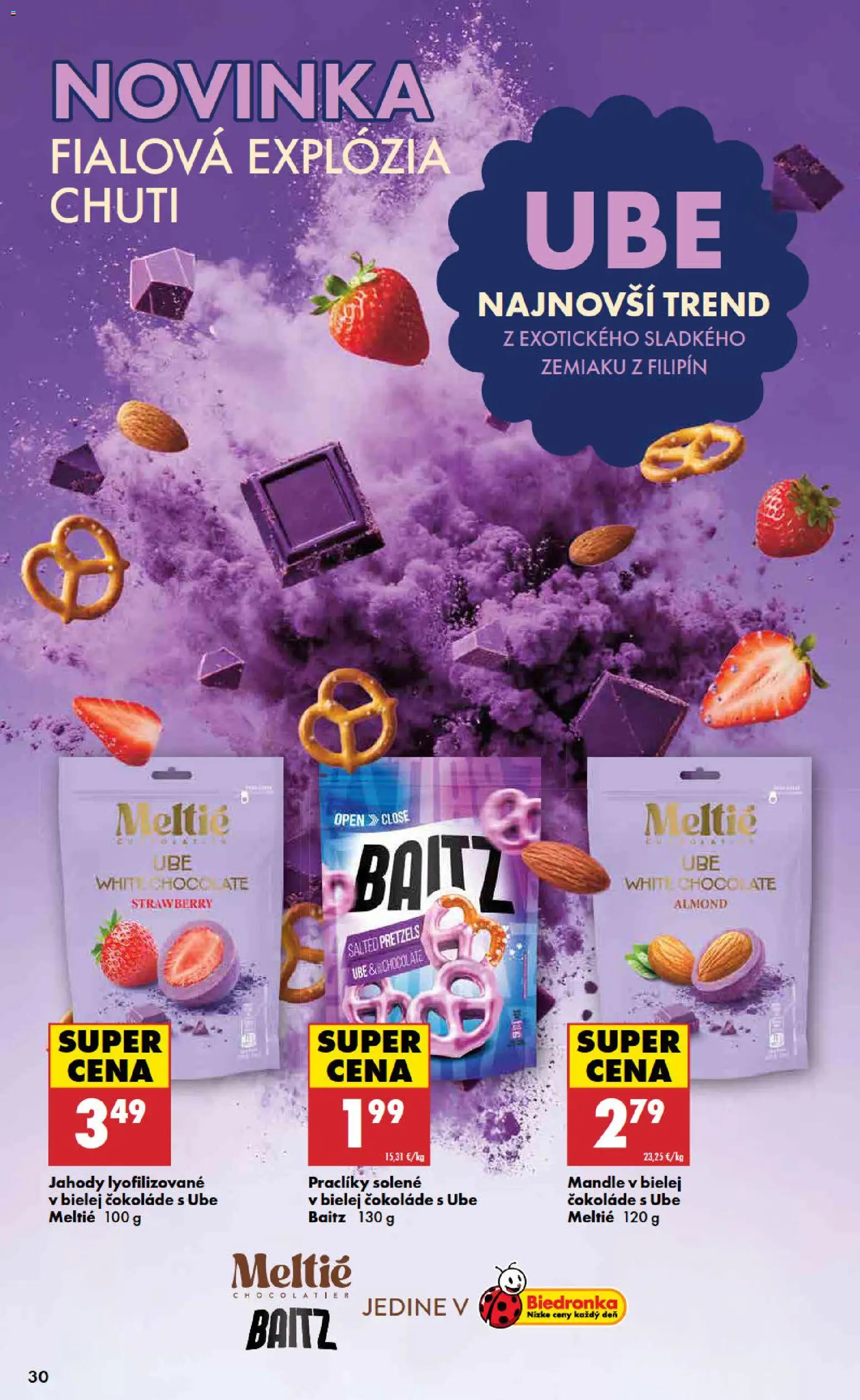 Nové Biedronka akcie – leták je platný od 09.04.2026 | Strana: 30 | Produkty: Jahody, Mandle
