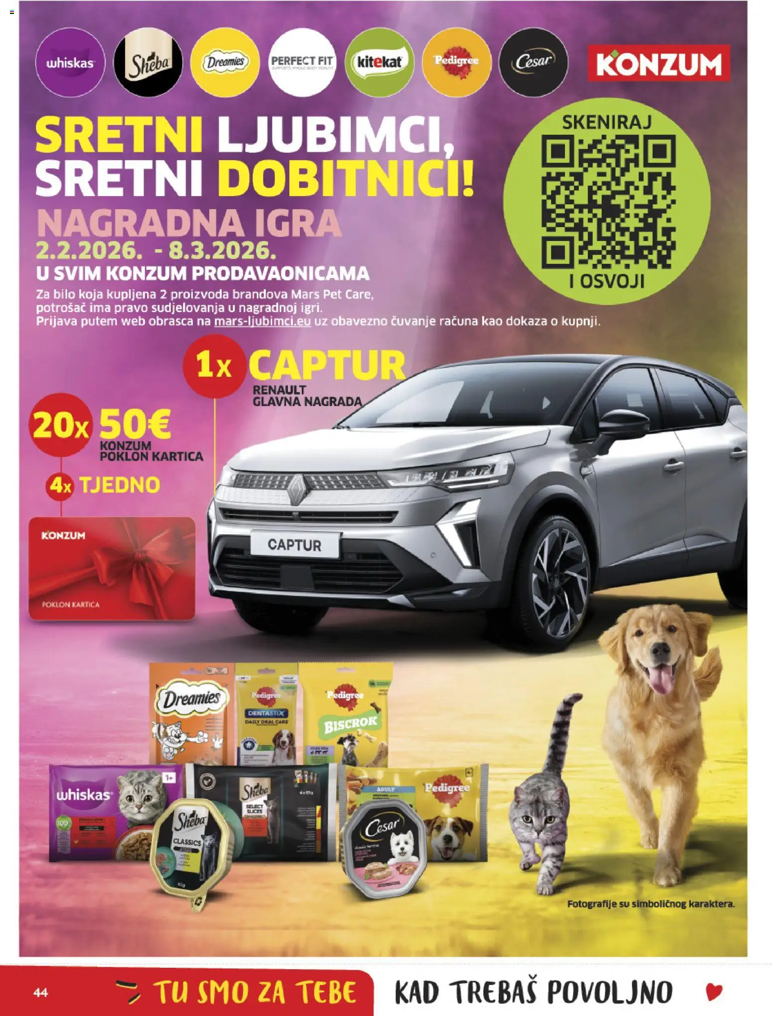 Konzum HR akciós ujság - amely érvényes a következő dátumtól: 04.02.2026 | Oldal: 44 | Termékek: Whiskas