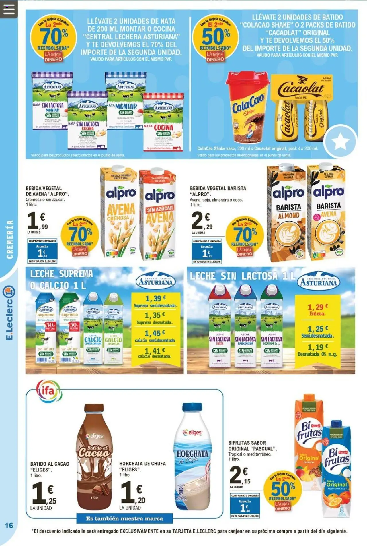 E.Leclerc folleto │ válido desde el 24.09.2025 | Página: 16 | Productos: Leche sin lactosa, Κρεμάστρα, Té, Cocina