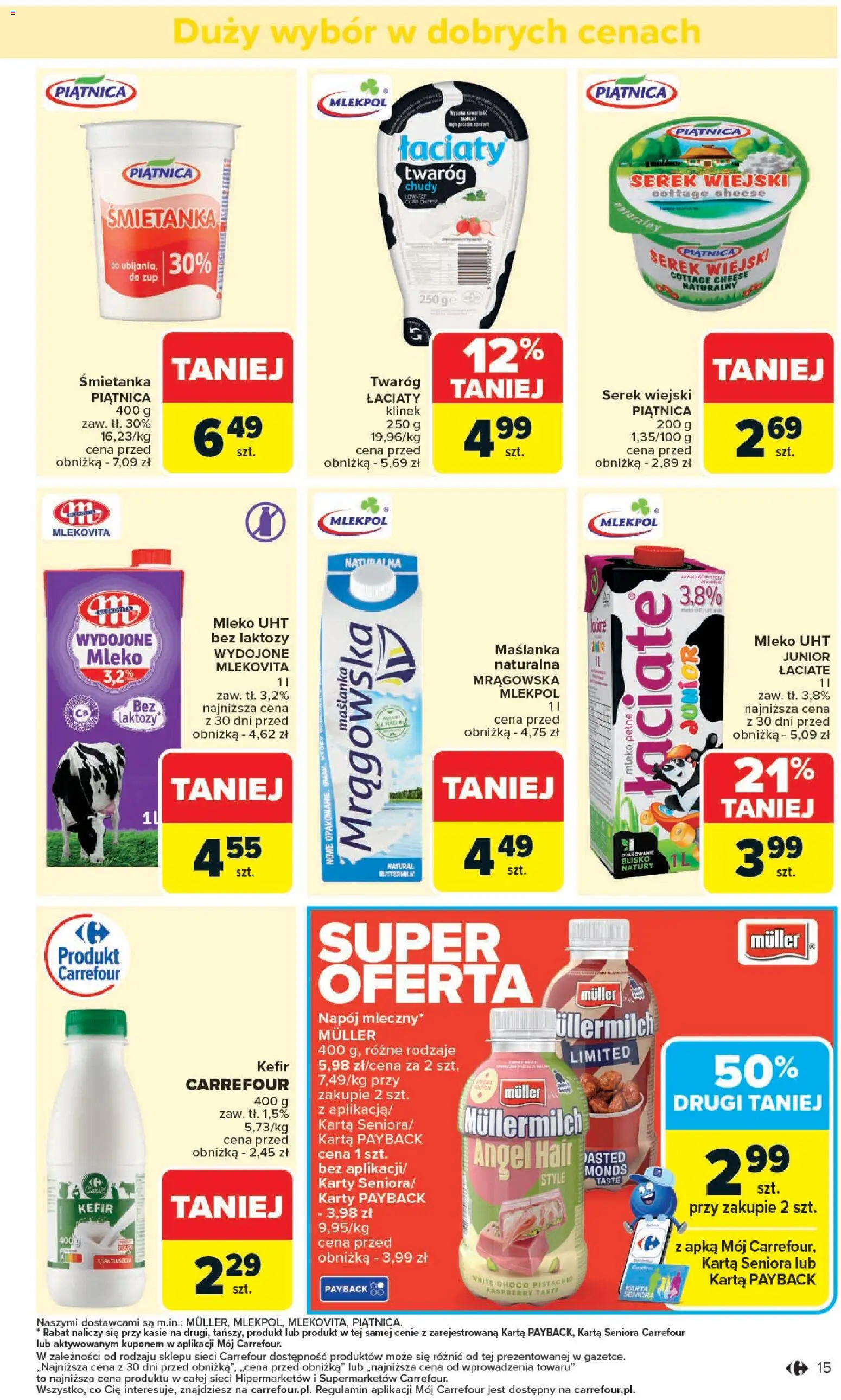Carrefour Gazetka od 27.10.2025 | Strona: 17 | Produkty: Bez laktozy, Kefir, Serek, Twaróg