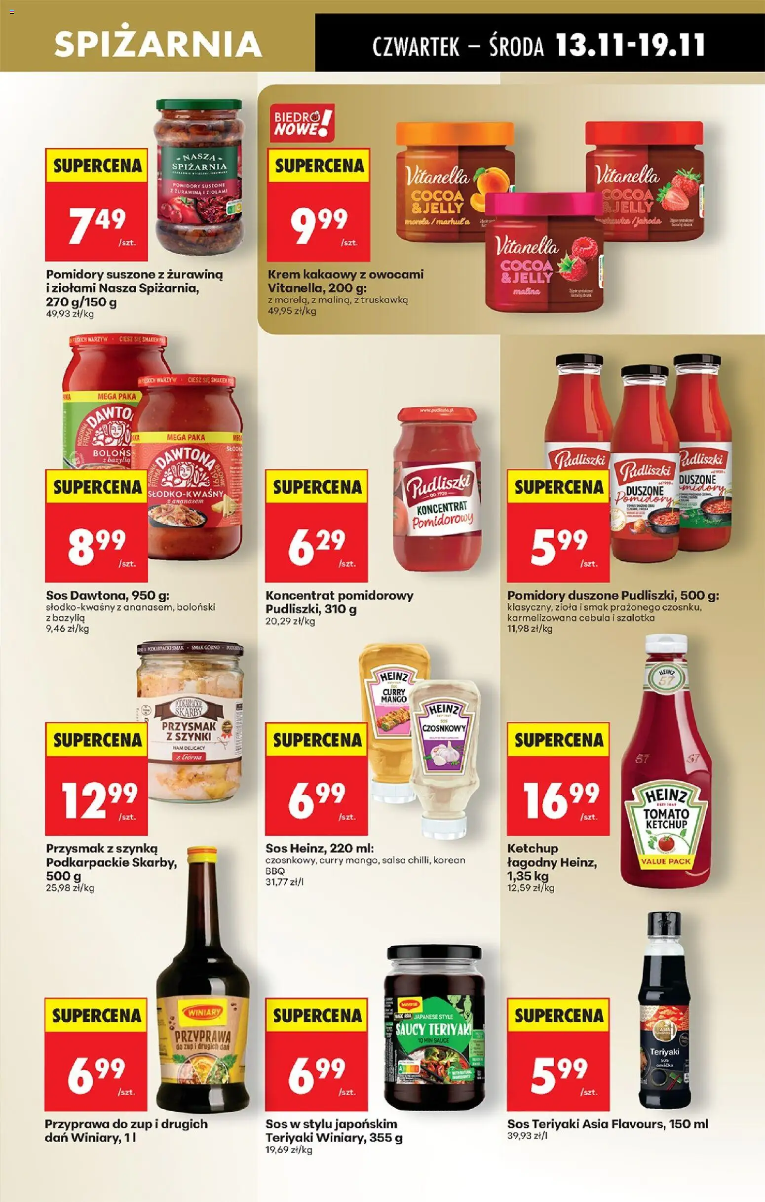 Biedronka gazetka - Oferta w tym tygodniu od 13.11.2025 | Strona: 63 | Produkty: Ketchup, Bazylia, Krem, Sos