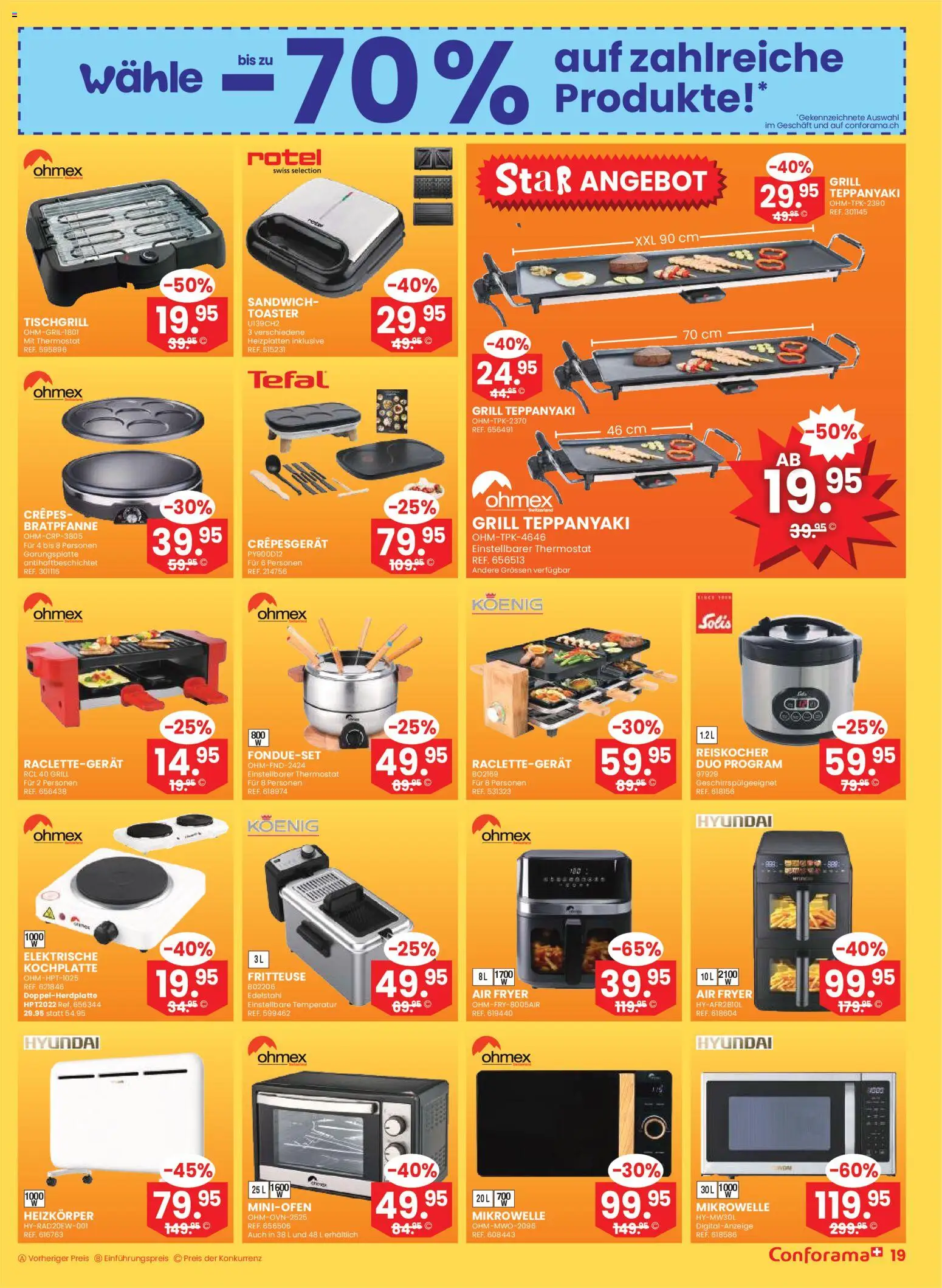 Conforama Aktionen – gültig ab 07.01.2026 | Seite: 19 | Produkte: Heizkörper, Kochplatte, Fritteuse, Mikrowelle