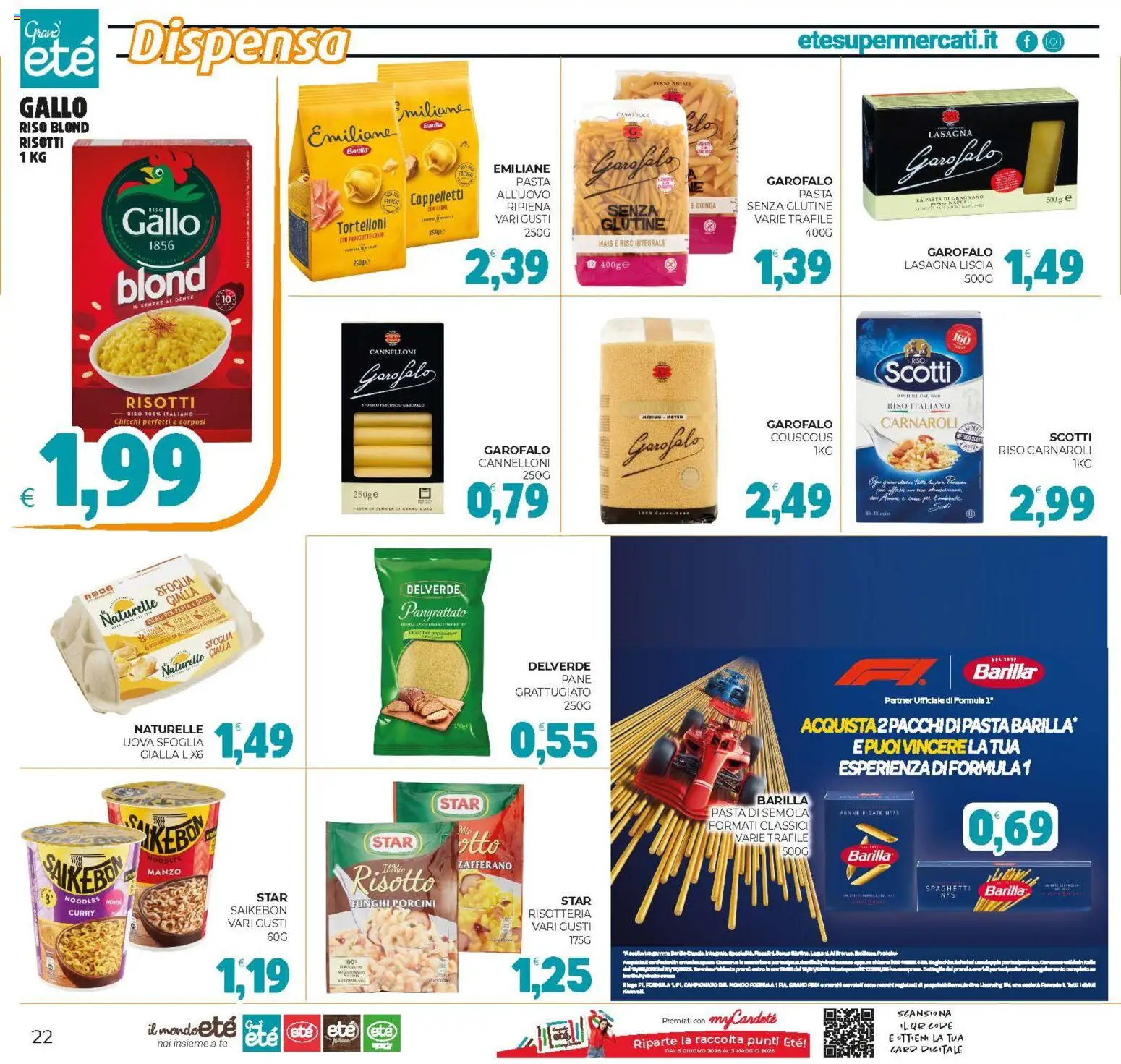 Volantino Eté del 02.12.2025 | Pagina: 22 | Prodotti: Riso Carnaroli, Pane, Funghi, Mais