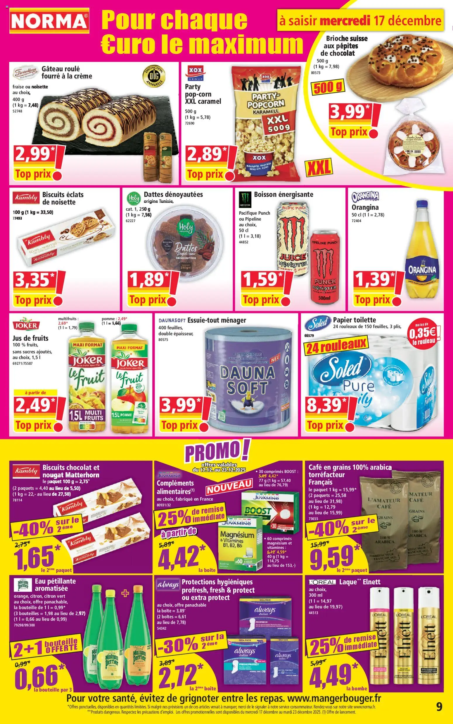 {H1} | Page: 9 | Produits: Fraise, Pomme, Eau pétillante, Crème