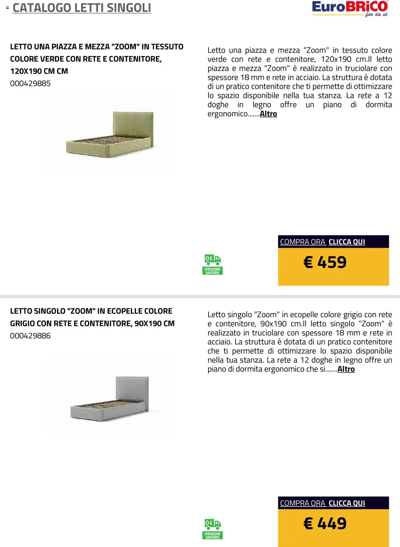 Volantino Eurobrico del 23.07.2025 | Pagina: 29 | Prodotti: Contenitore, Letto