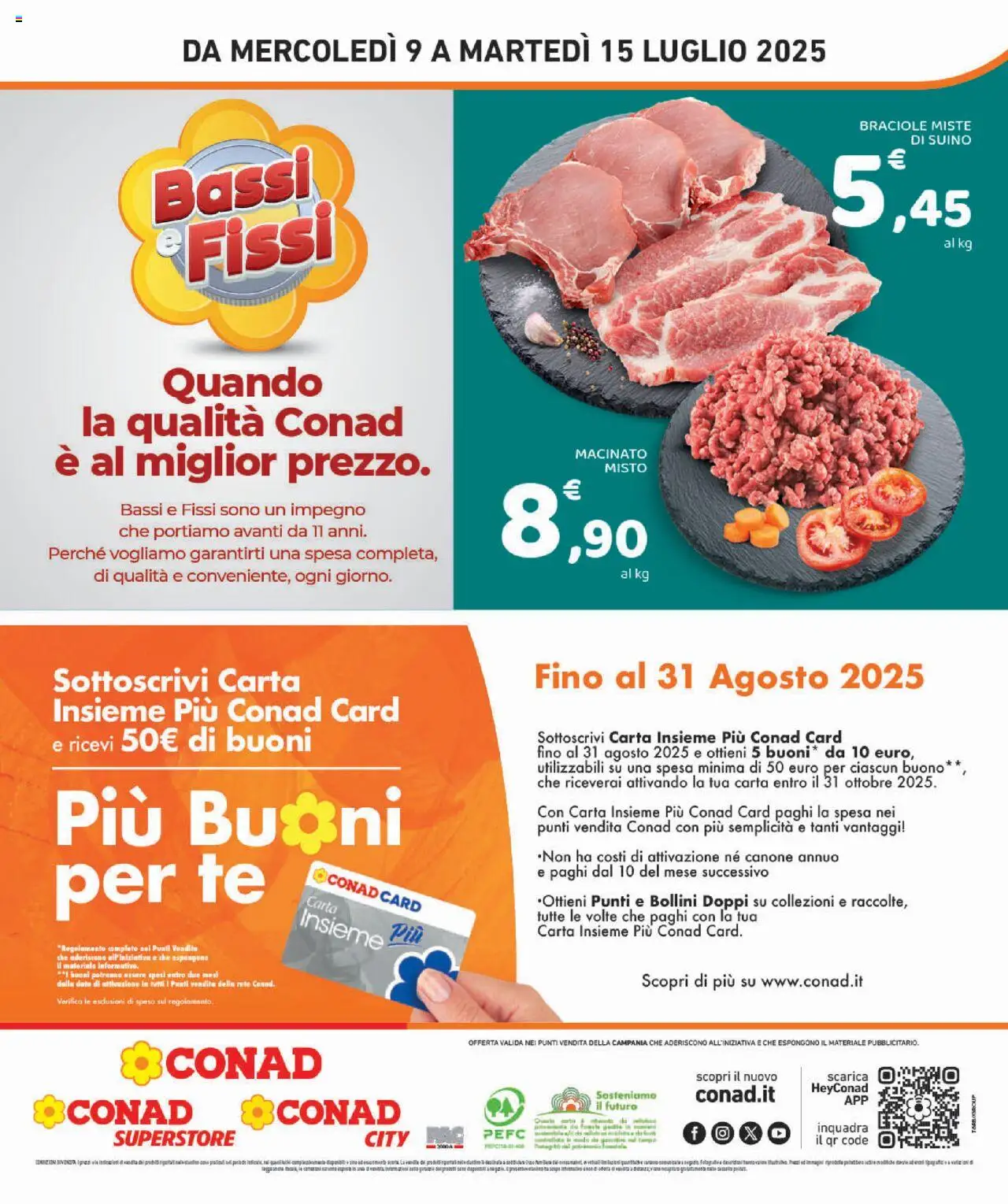 Volantino Conad del 09.07.2025 | Pagina: 8 | Prodotti: Tè, Suino, Data, Macinato