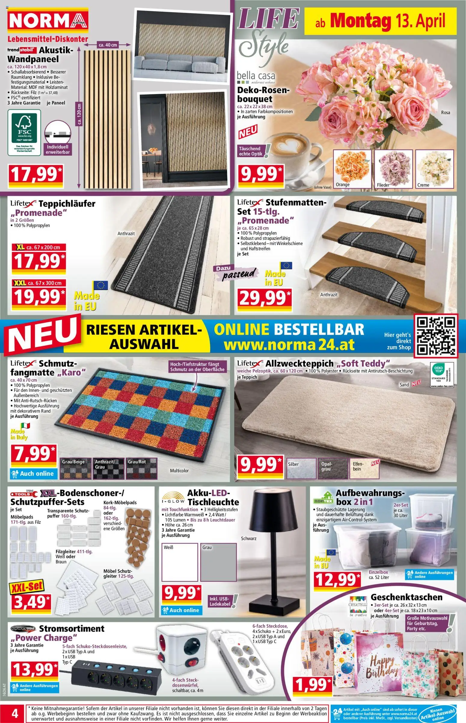 Norma Flugblatt gültig ab 13.04.2026 | Seite: 4 | Produkte: USB, Box, Teppich, Creme