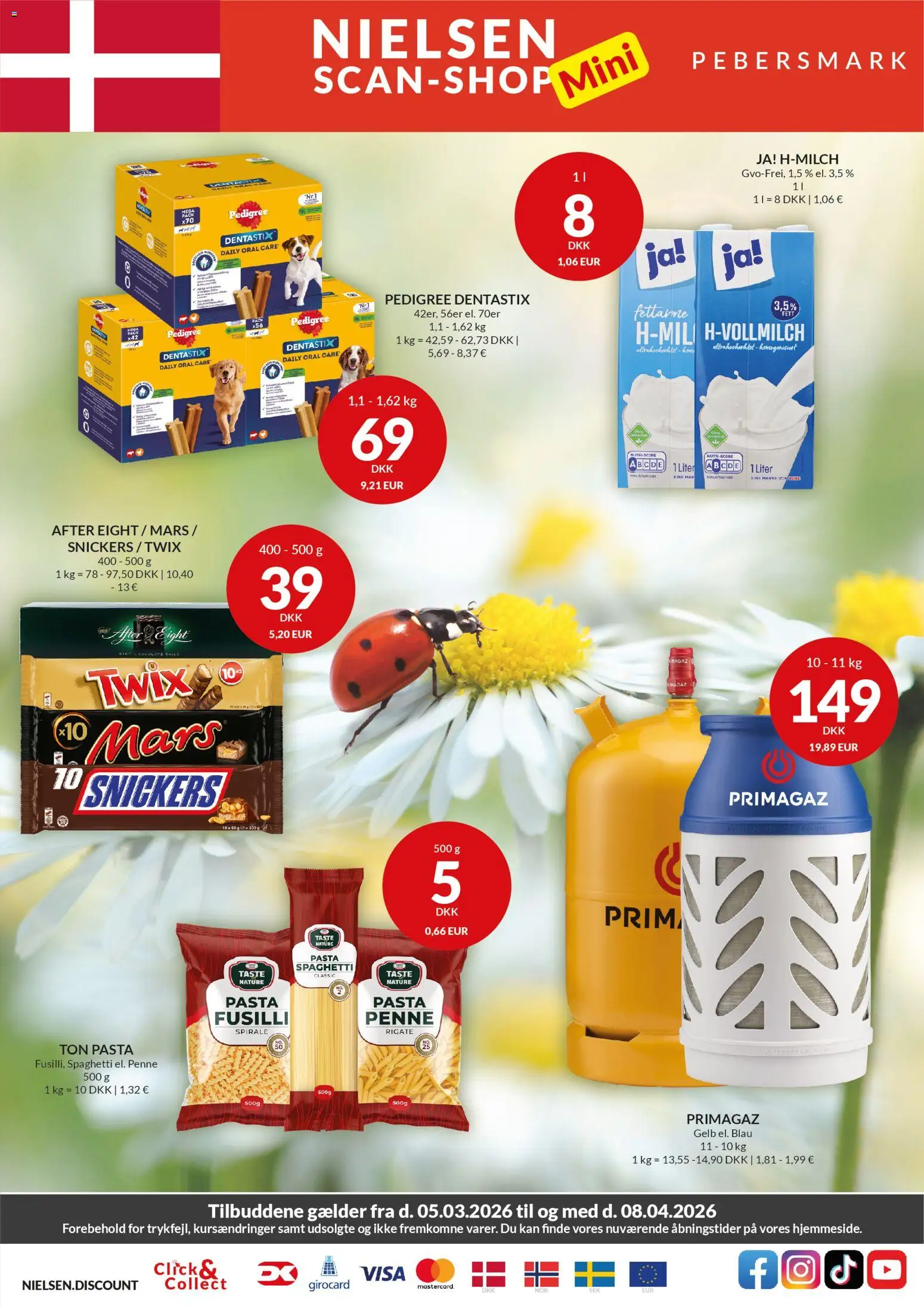 Nielsen Discount tilbudsavis – gyldig fra 05.03.2026 | Side: 1 | Produkter: Spaghetti, Pasta