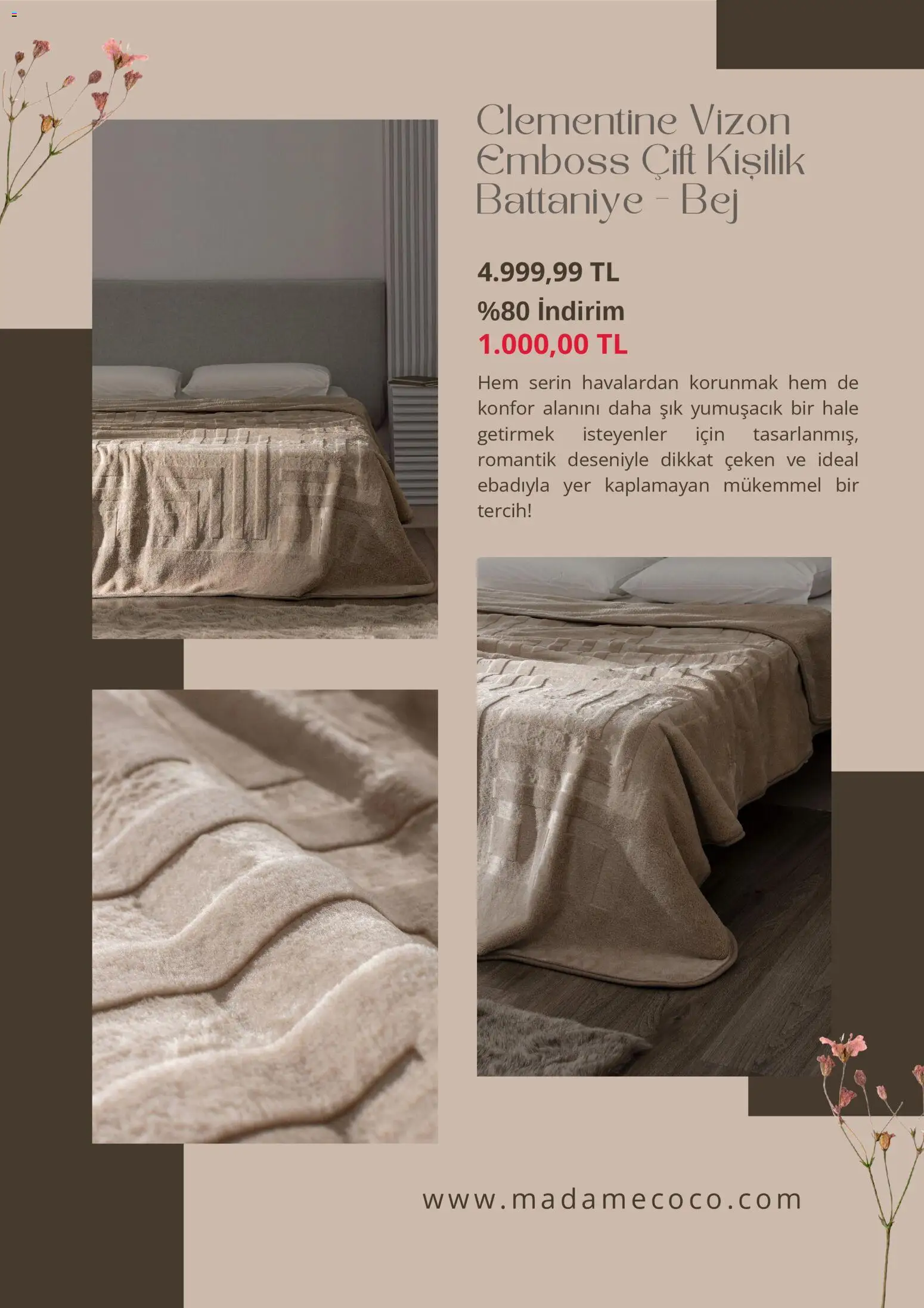 Madame Coco Black Friday - 03.11.2025 tarihinden itibaren geçerlidir | Sayfa: 4 | Ürünler: Battaniye