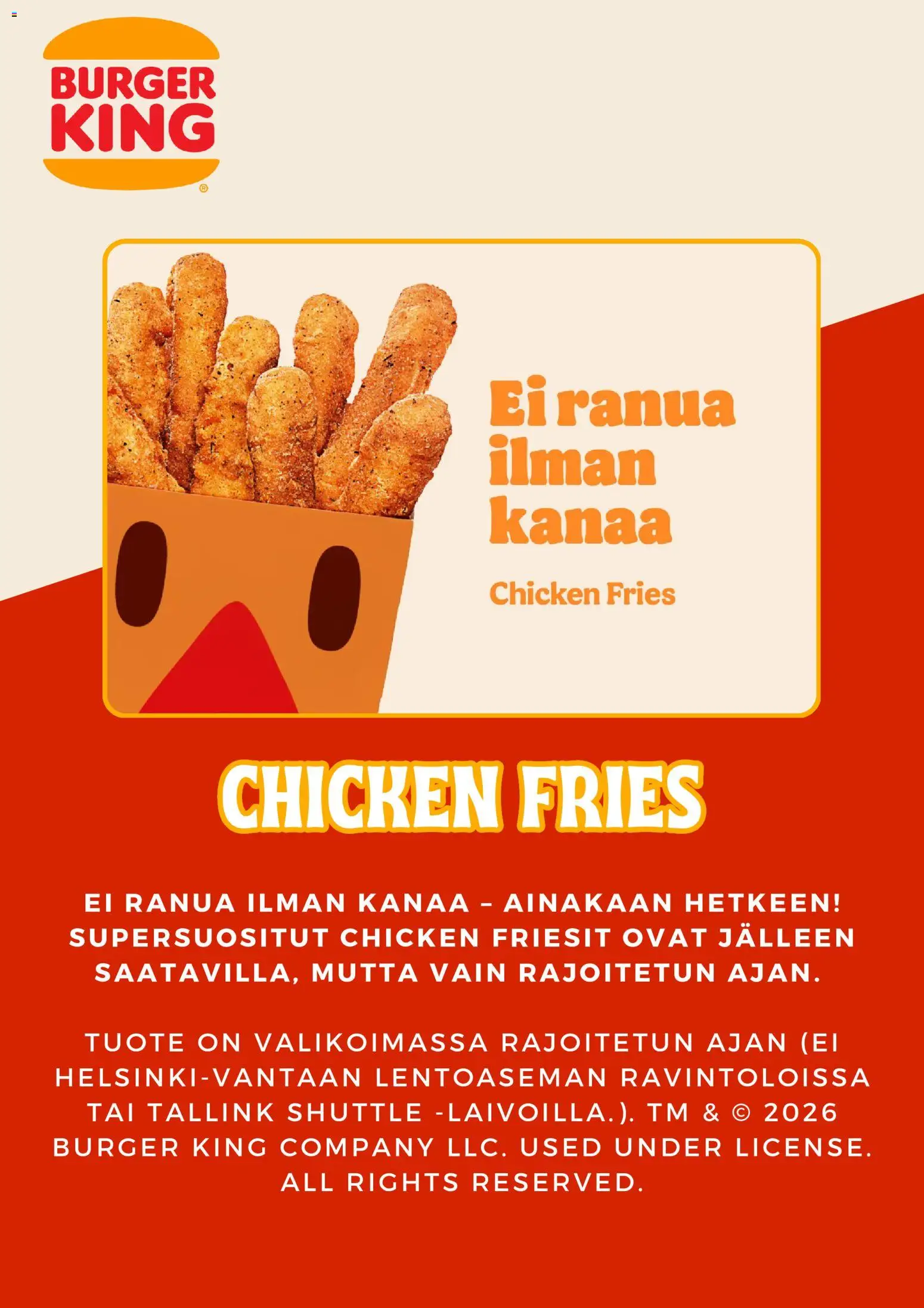 🛍️ Burger King tarjoukset alkaen 03/03/2026 » Katso huipputarjoukset ja säästä jo tänään! 💰 | Finland