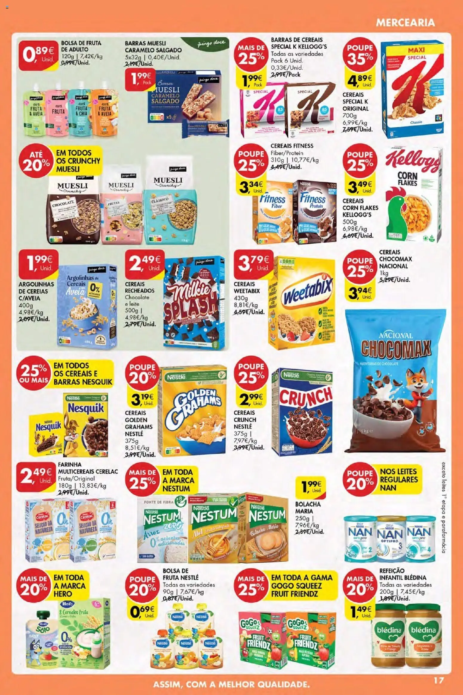 Pingo Doce Poupe Esta Semana Açores │ válido de 26.02.2026 | Página: 17 | Produtos: Bolsa, Barras de cereais, Leite, Arroz