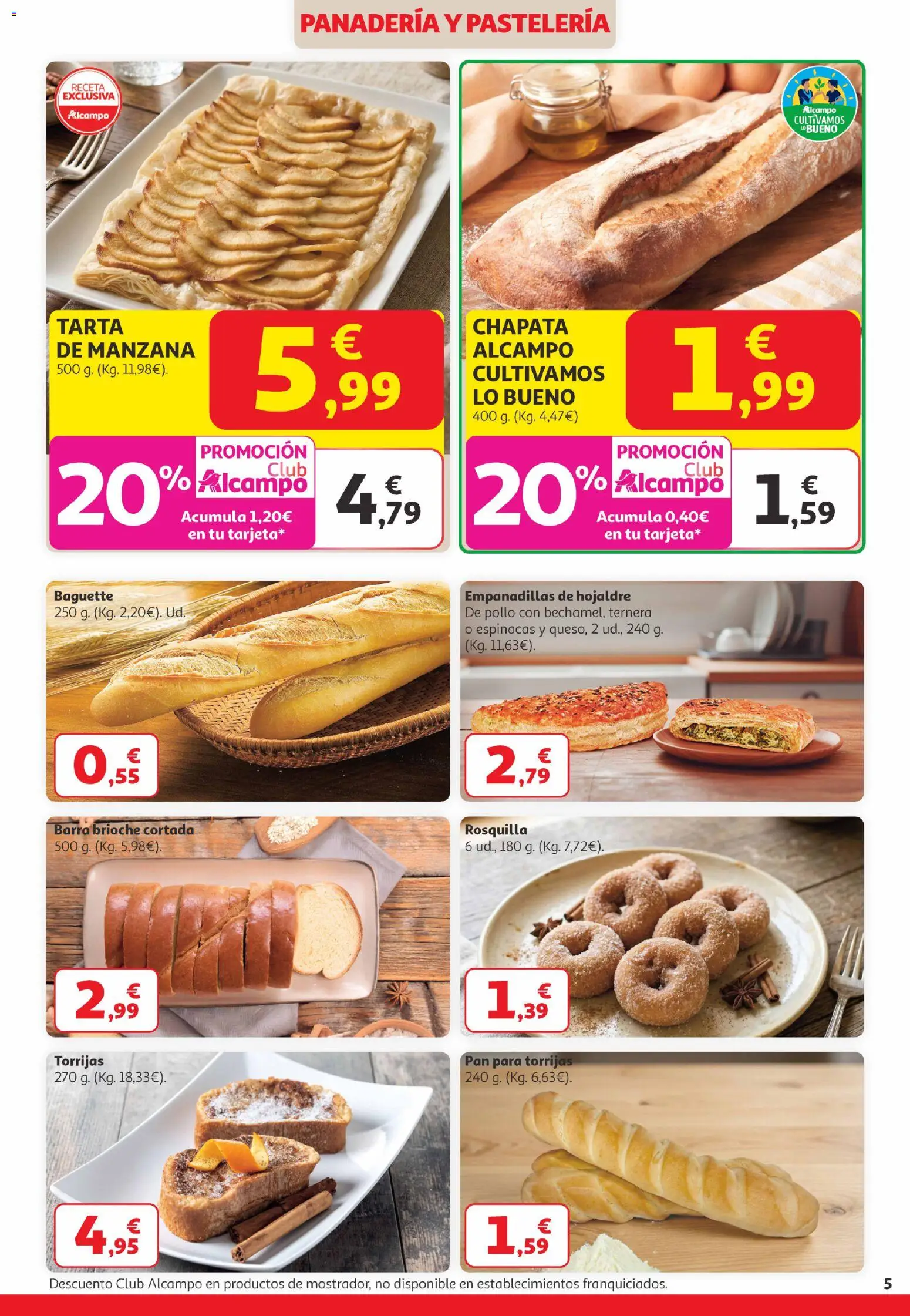 Alcampo  Canarias │ válido desde el 25.03.2026 | Página: 5 | Productos: Pan, Πορσελάνη, Manzana, Panadería