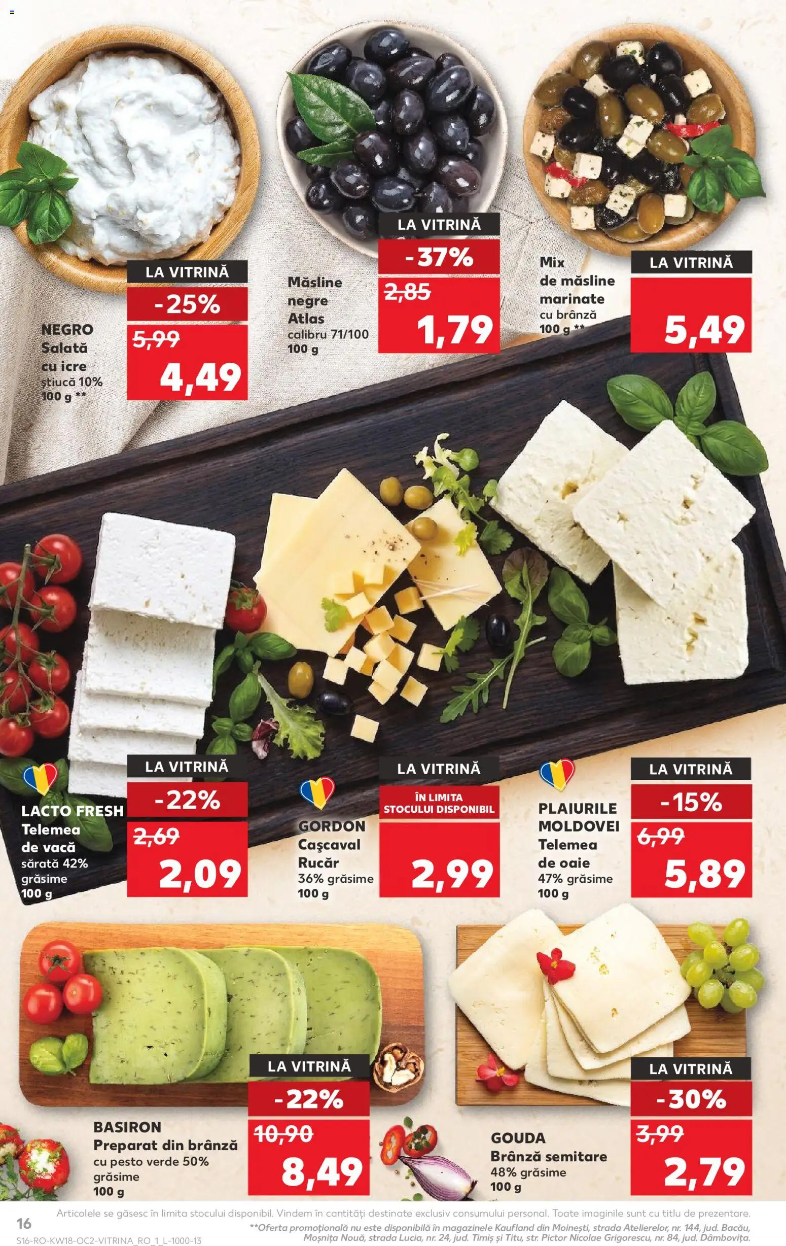Noul catalog Kaufland – valabil de la 29.04.2026 | Pagină: 16 | Produse: Hijyenik ped, Cașcaval, Brânză, Salată cu icre
