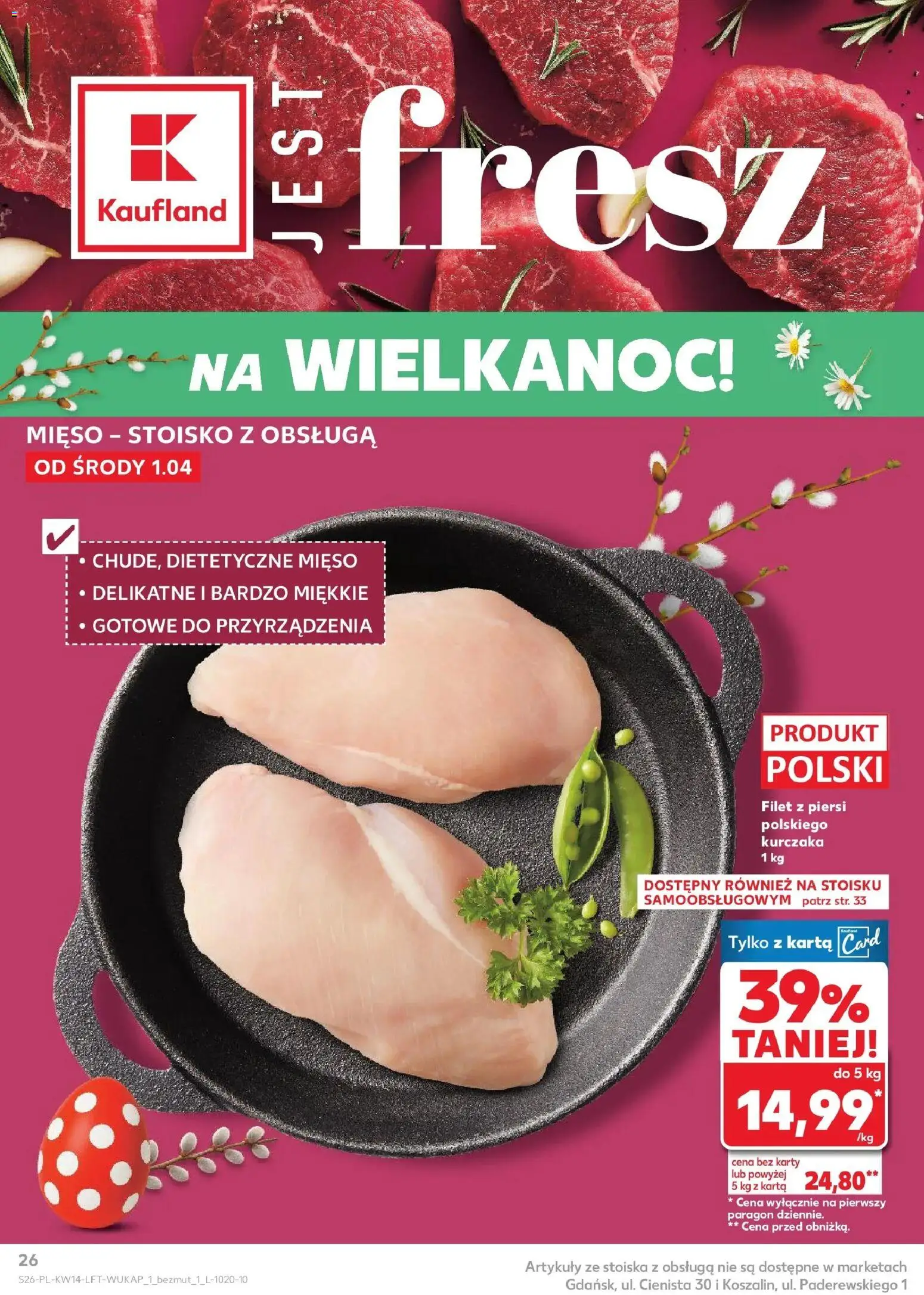 Kaufland gazetka od 01.04.2026 | Strona: 26 | Produkty: Karta, Piersi, Mięso