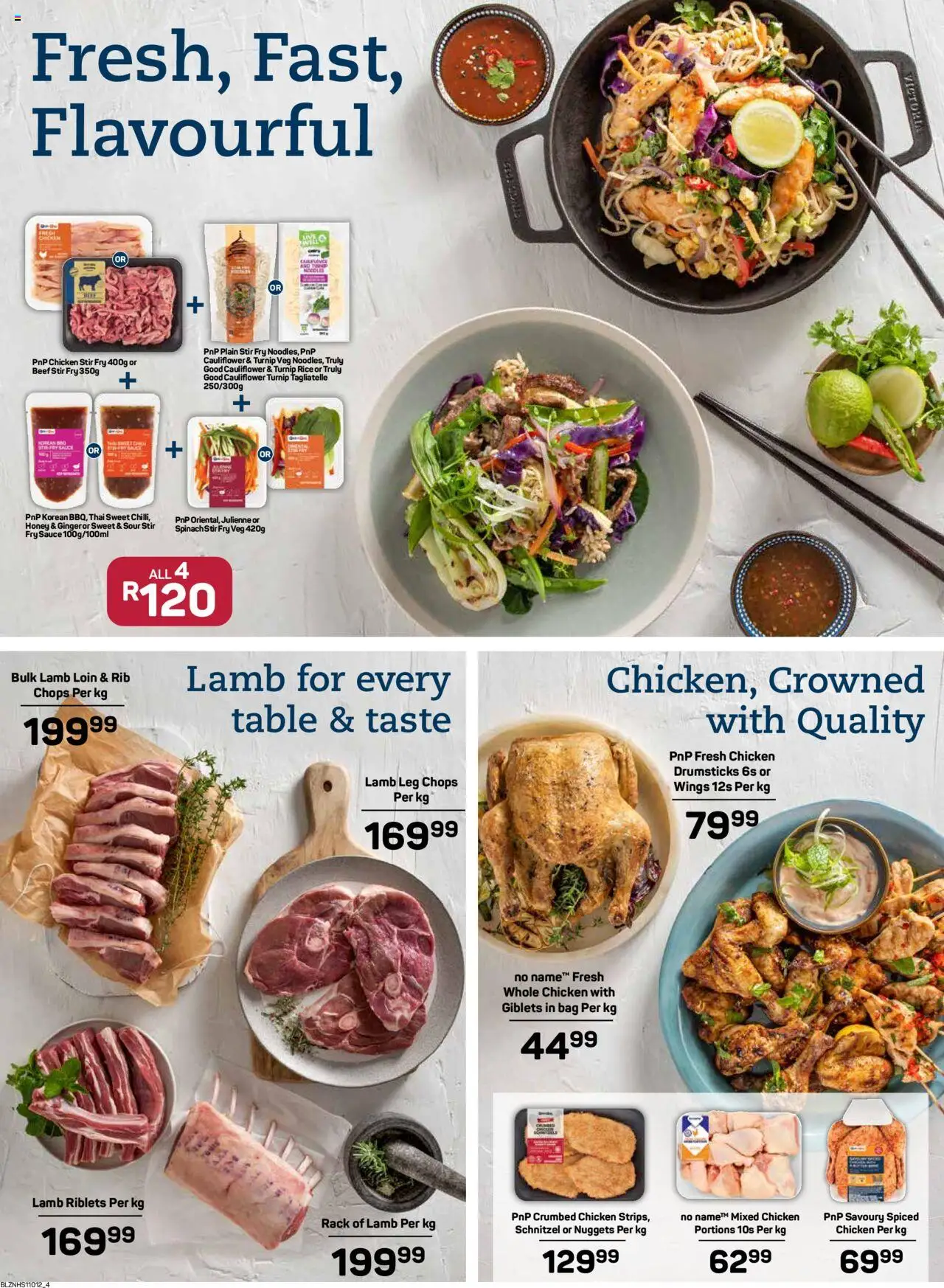 New Pick n Pay catalogue – valid from 08.09.2025 | Page: 4 | Products: Cauliflower, Chicken, Beef, Sauce