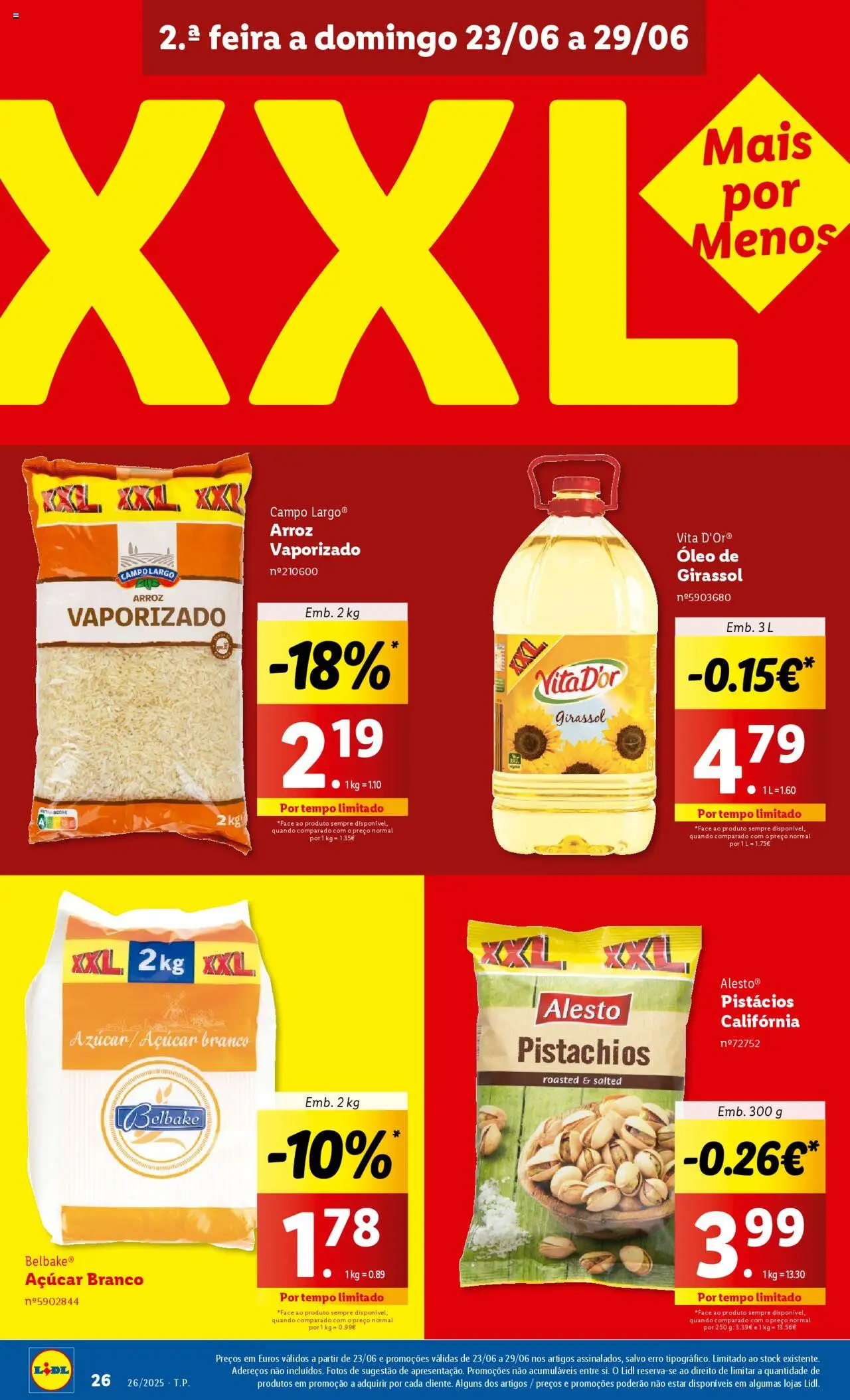 Lidl folheto │ válido de 23.06.2025 | Página: 26 | Produtos: Óleo, Arroz, Açúcar
