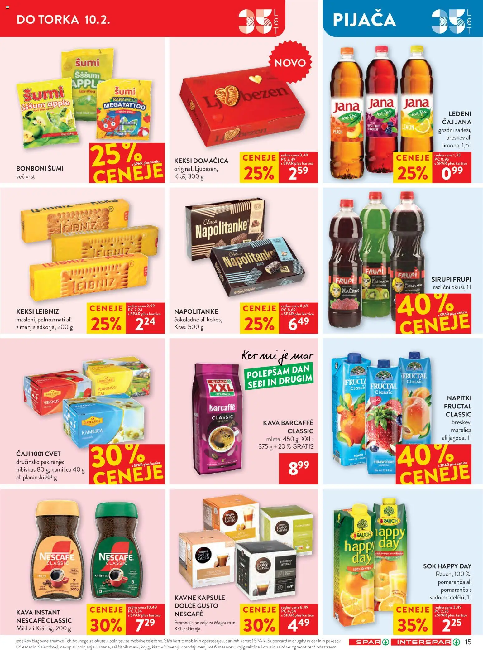 Novi Spar katalog ponudbe – veljaven od 04.02.2026 | Stran: 23 | Izdelki: Keksi, Ledeni čaj, Kavne kapsule, Sok