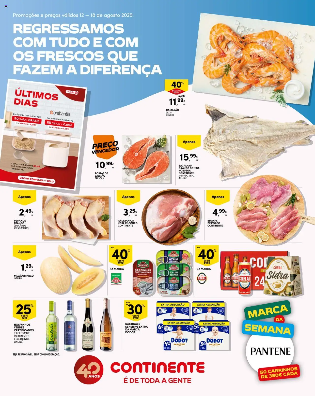 Continente - Madeira │ válido de 12.08.2025 | Página: 1 | Produtos: Frango, Camarão, Vinho, Melão