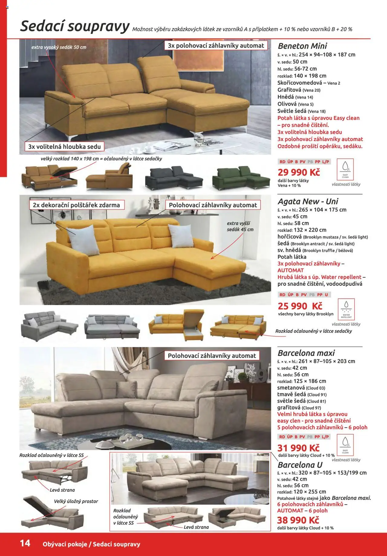 ORFA nábytek katalog 2025-2026 od 01.10.2025 | Strana: 14 | Produkty: Barvy, Sedačky