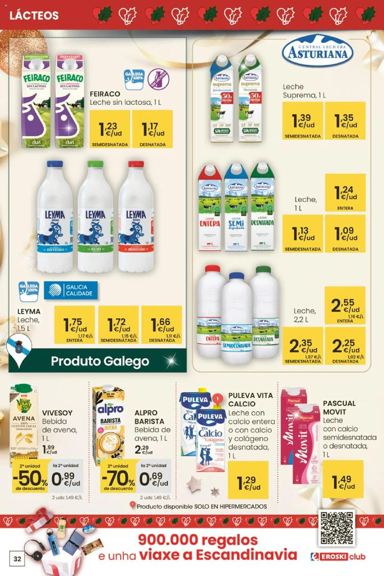Eroski - Center │ válido desde el 27.11.2025 | Página: 32 | Productos: Leche entera, Leche