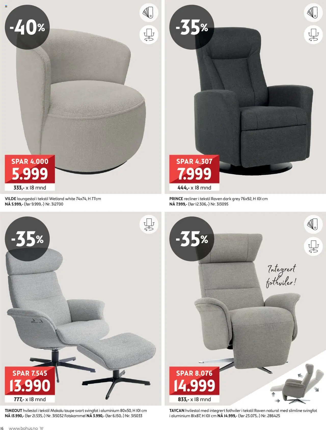 {H1} | Side: 16 | Produkter: Hvilestol