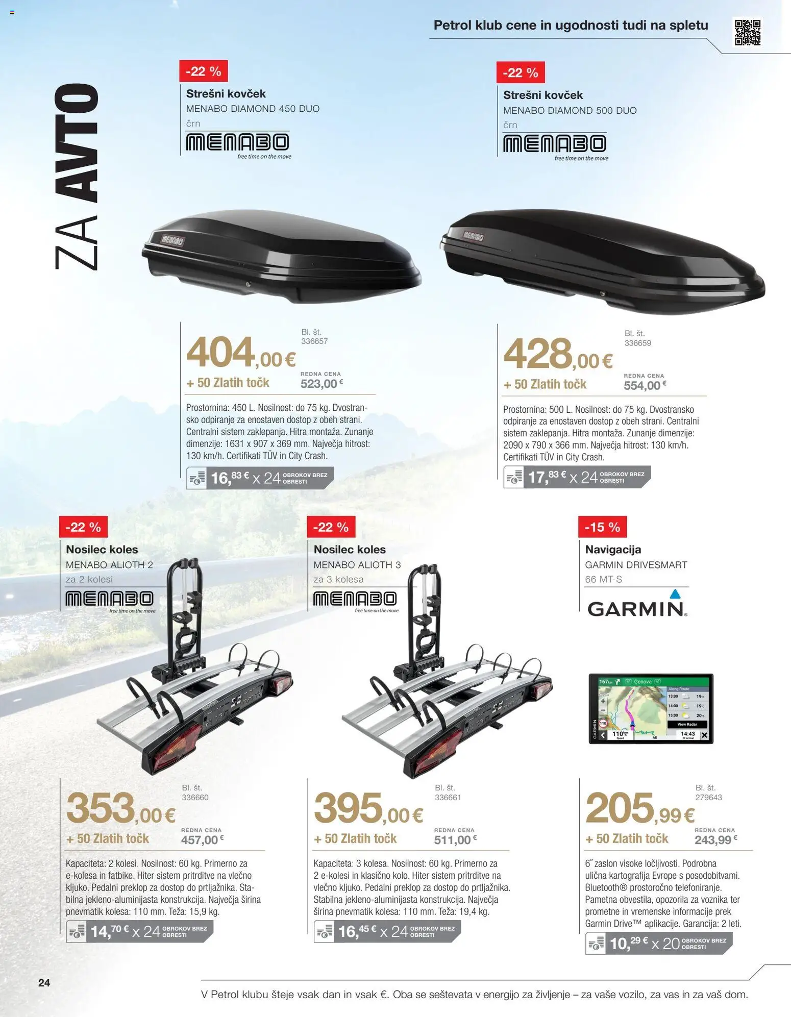 Novi Petrol katalog ponudbe – veljaven od 01.04.2026 | Stran: 24 | Izdelki: Strešni kovćek, Teza, Navigacija, Kovcek
