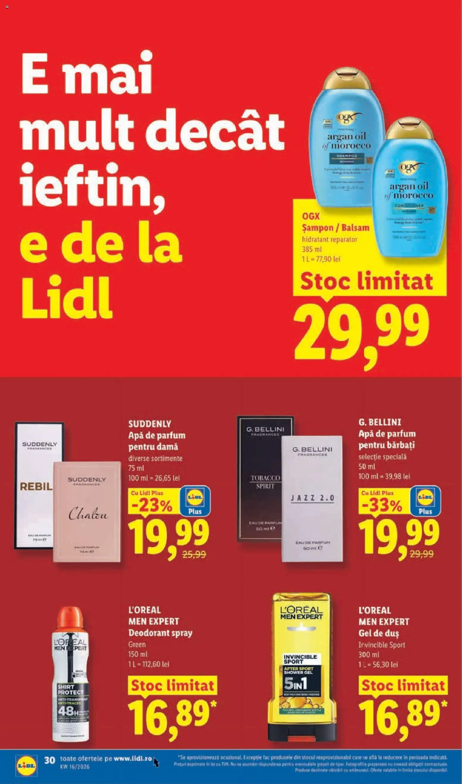 Noul catalog Lidl – valabil de la 14.04.2026 | Pagină: 30 | Produse: Apă de parfum, Duș, Gel de duș, Apă