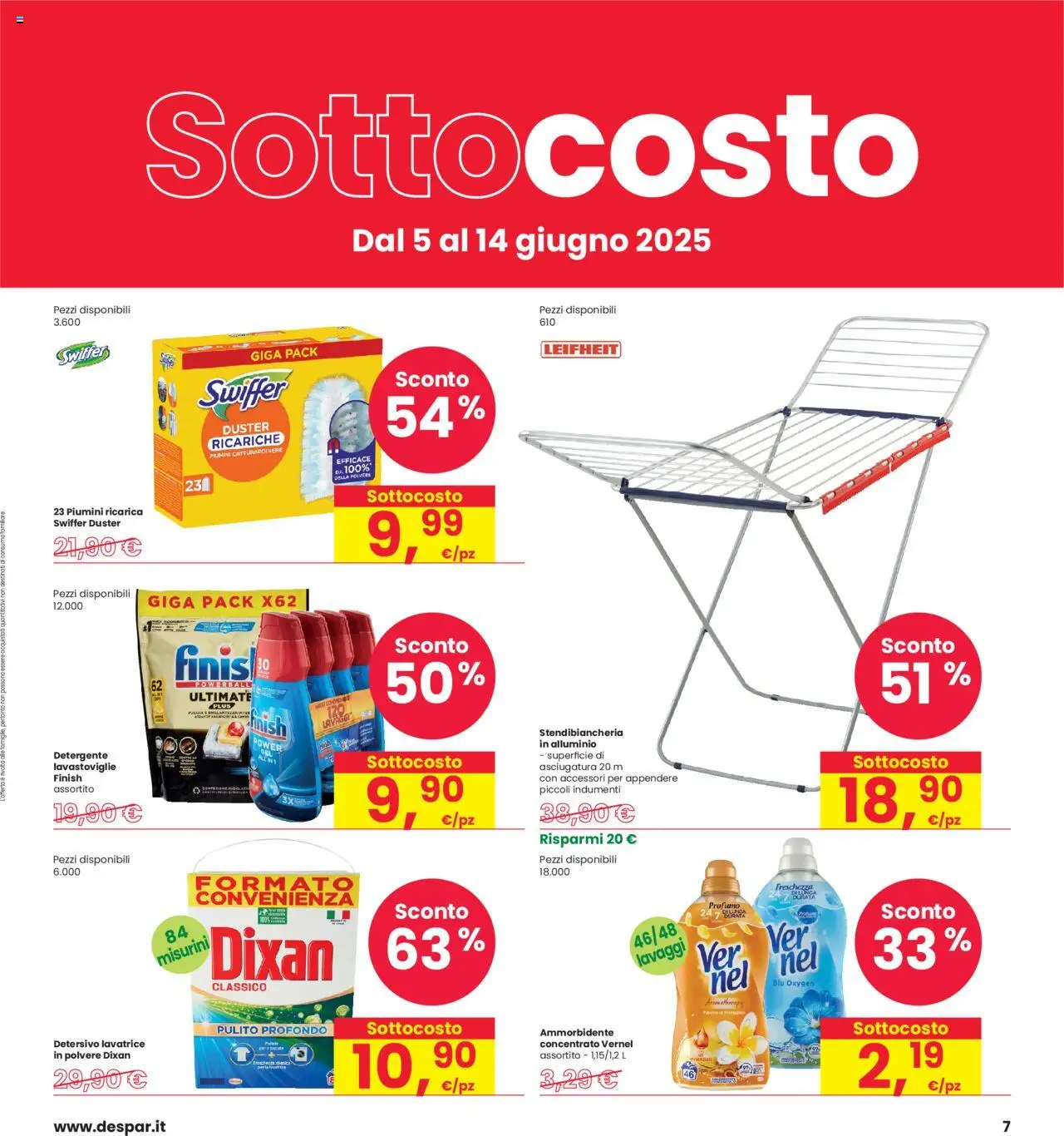 Volantino Interspar del 05.06.2025 | Pagina: 7 | Prodotti: Ammorbidente, Lavatrice, Lavastoviglie, Alluminio