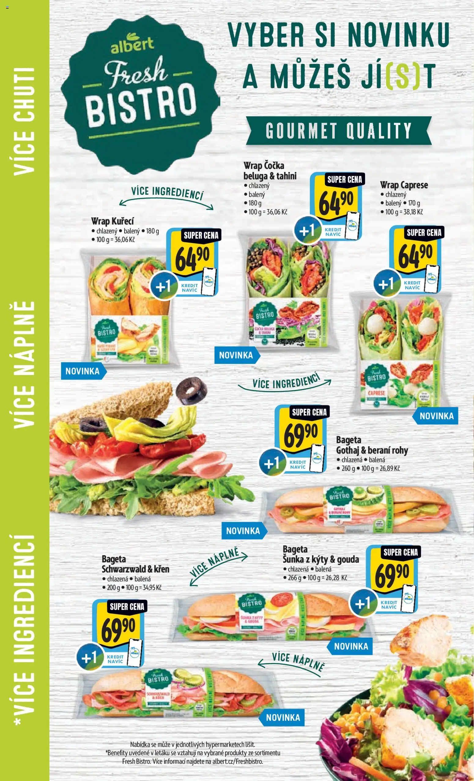 Albert leták - Hypermarket - Brno od 18.03.2026 | Strana: 8 | Produkty: Gouda, Šunka, Bageta, Tahini