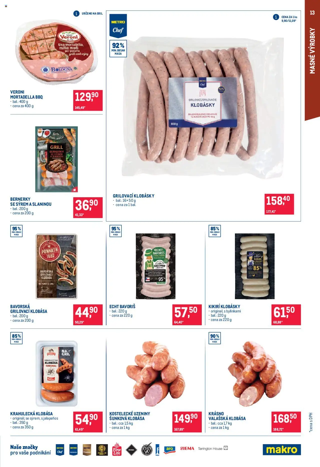 Makro leták - Pro milovníky jídla od 13.08.2025 | Strana: 13 | Produkty: Klobása, Gril, Jalapeňos, Mortadella