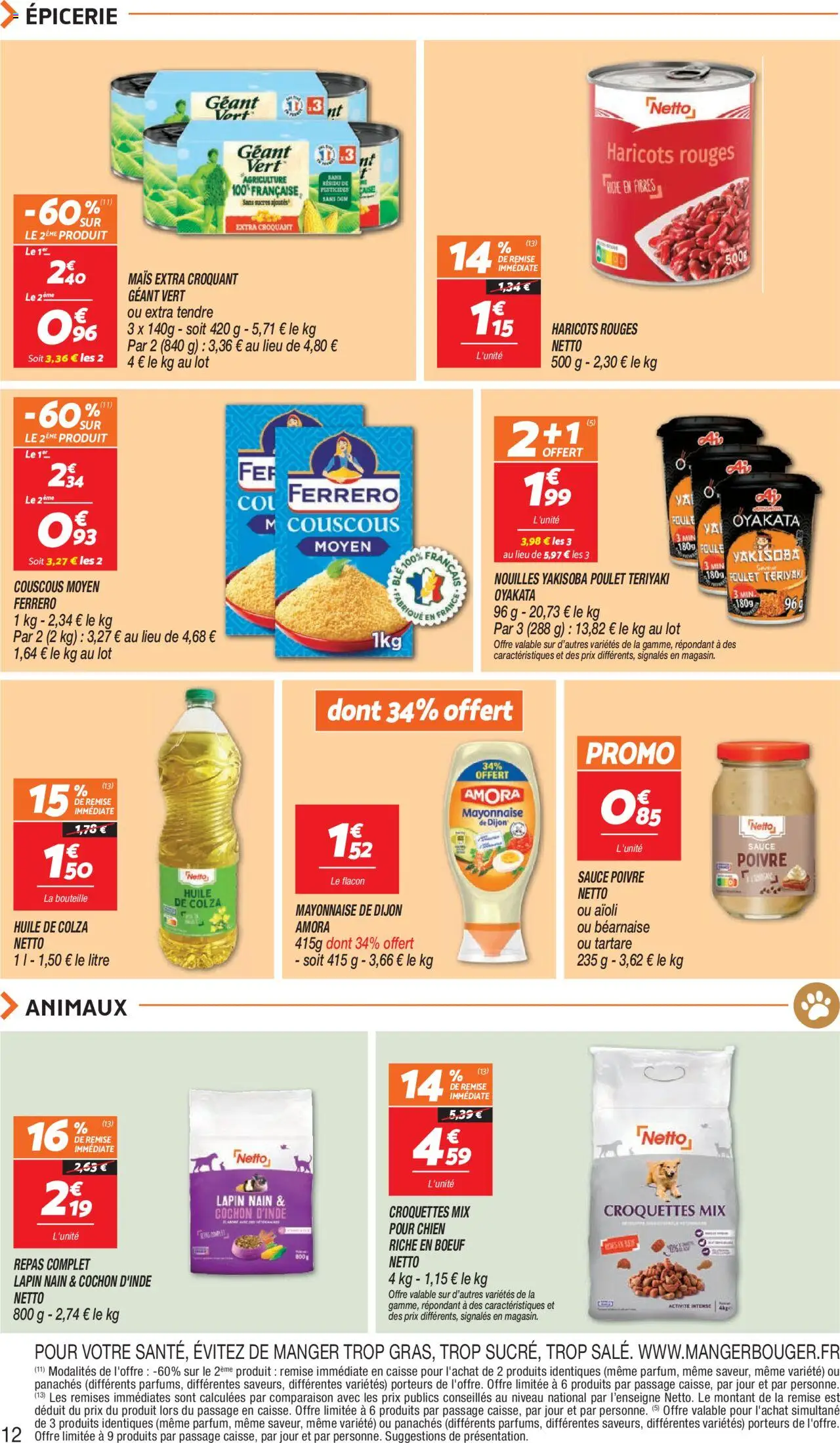  | Page: 12 | Produits: Mais, Huile de colza, Huile, Nouilles
