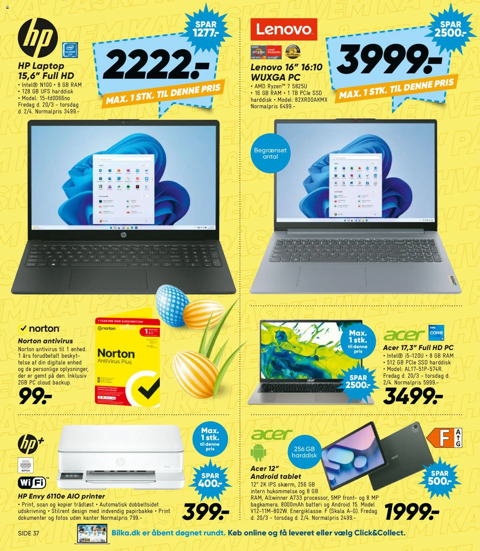 Bilka tilbudsavis – gyldig fra 20.03.2026 | Side: 38 | Produkter: Antivirus, Printer, Harddisk, Batteri