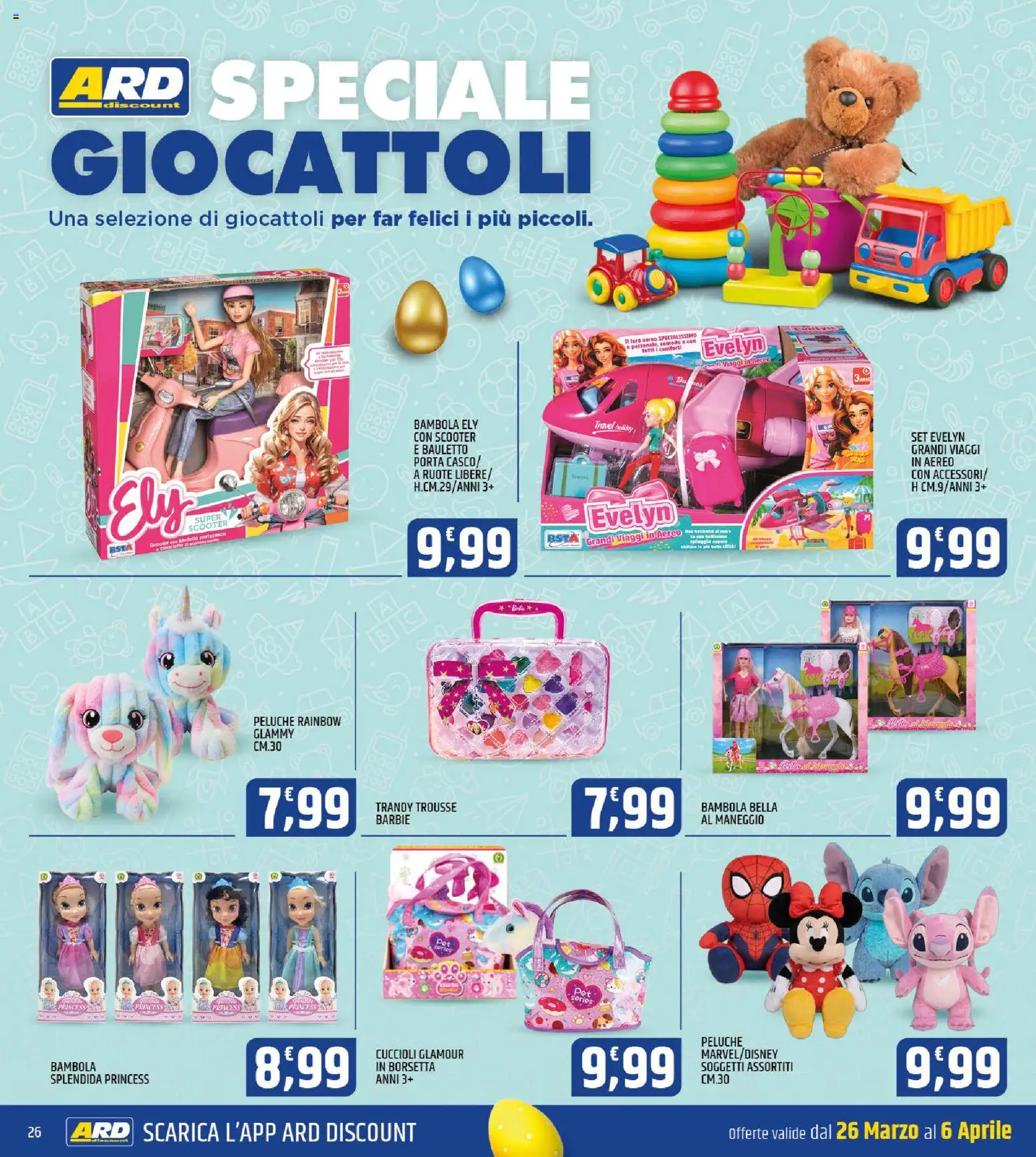 Volantino ARD Discount del 24.03.2026 | Pagina: 26 | Prodotti: Peluche, Borsetta