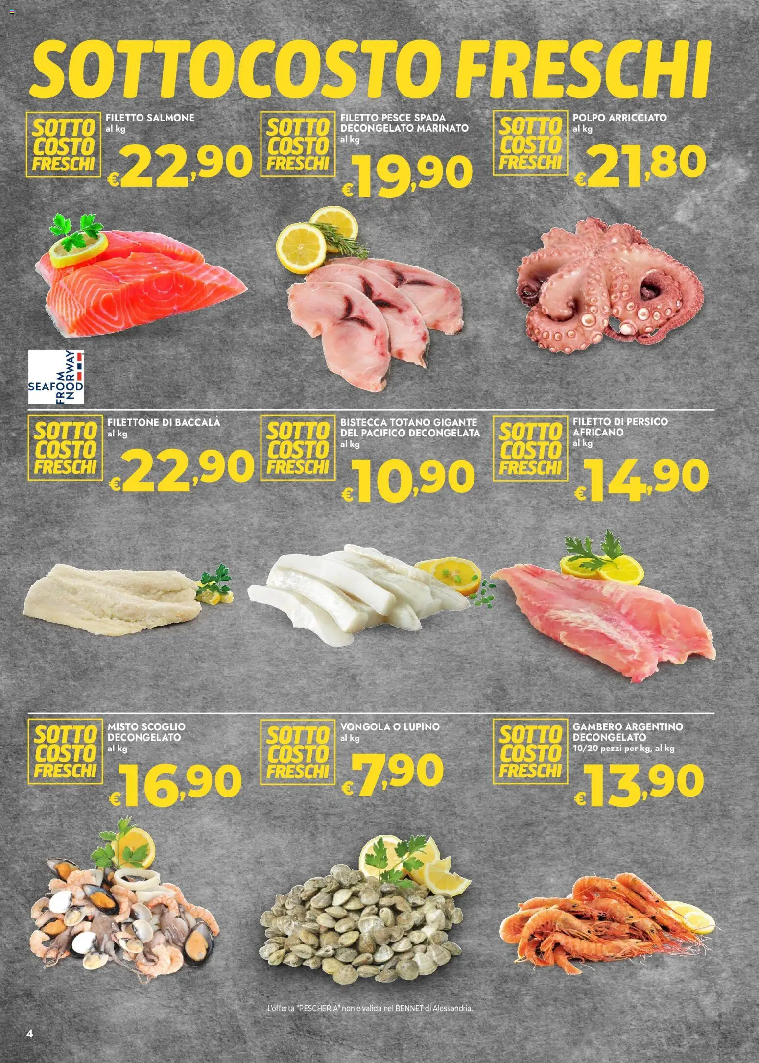 Volantino bennet del 15.01.2026 | Pagina: 4 | Prodotti: Salmone, Polpo, Totano, Pesce spada