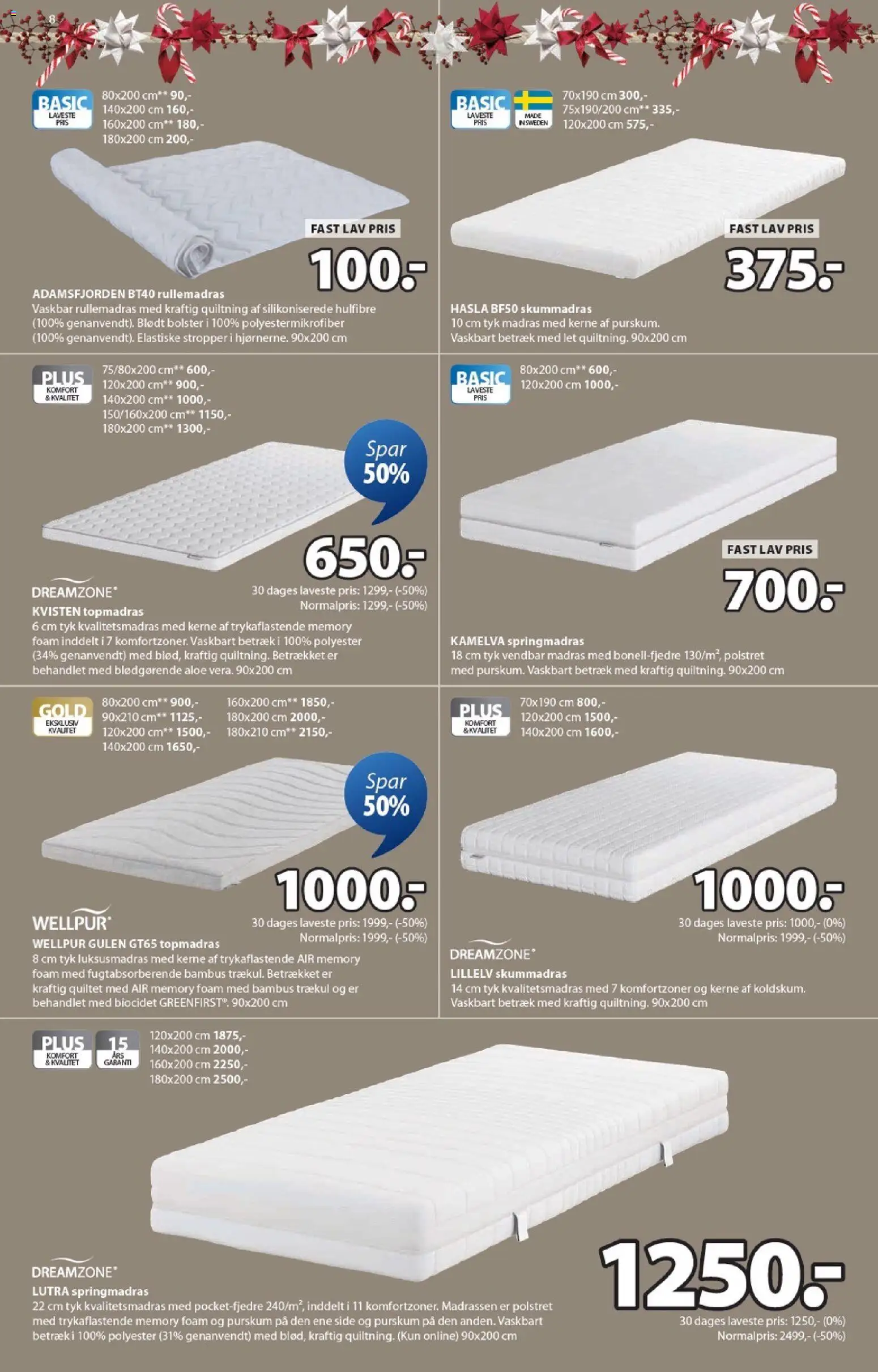 JYSK tilbudsavis – gyldig fra 31.10.2025 | Side: 8 | Produkter: Madras