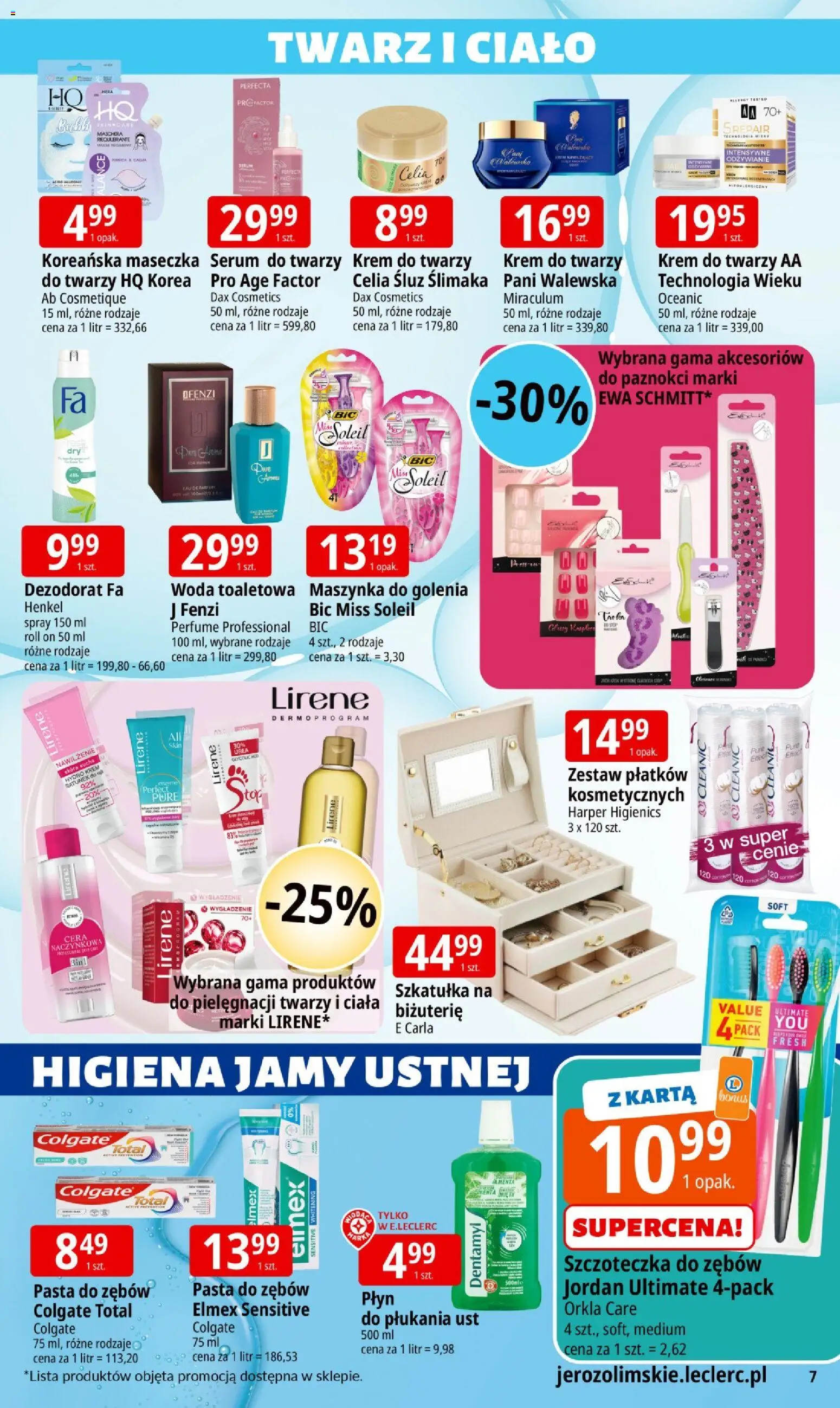 E.Leclerc Gazetka - Warszawa Jerozolimskie od 13.11.2025 | Strona: 7 | Produkty: Maszynka do golenia, Krem, Szczoteczka do zębów, Serum do twarzy