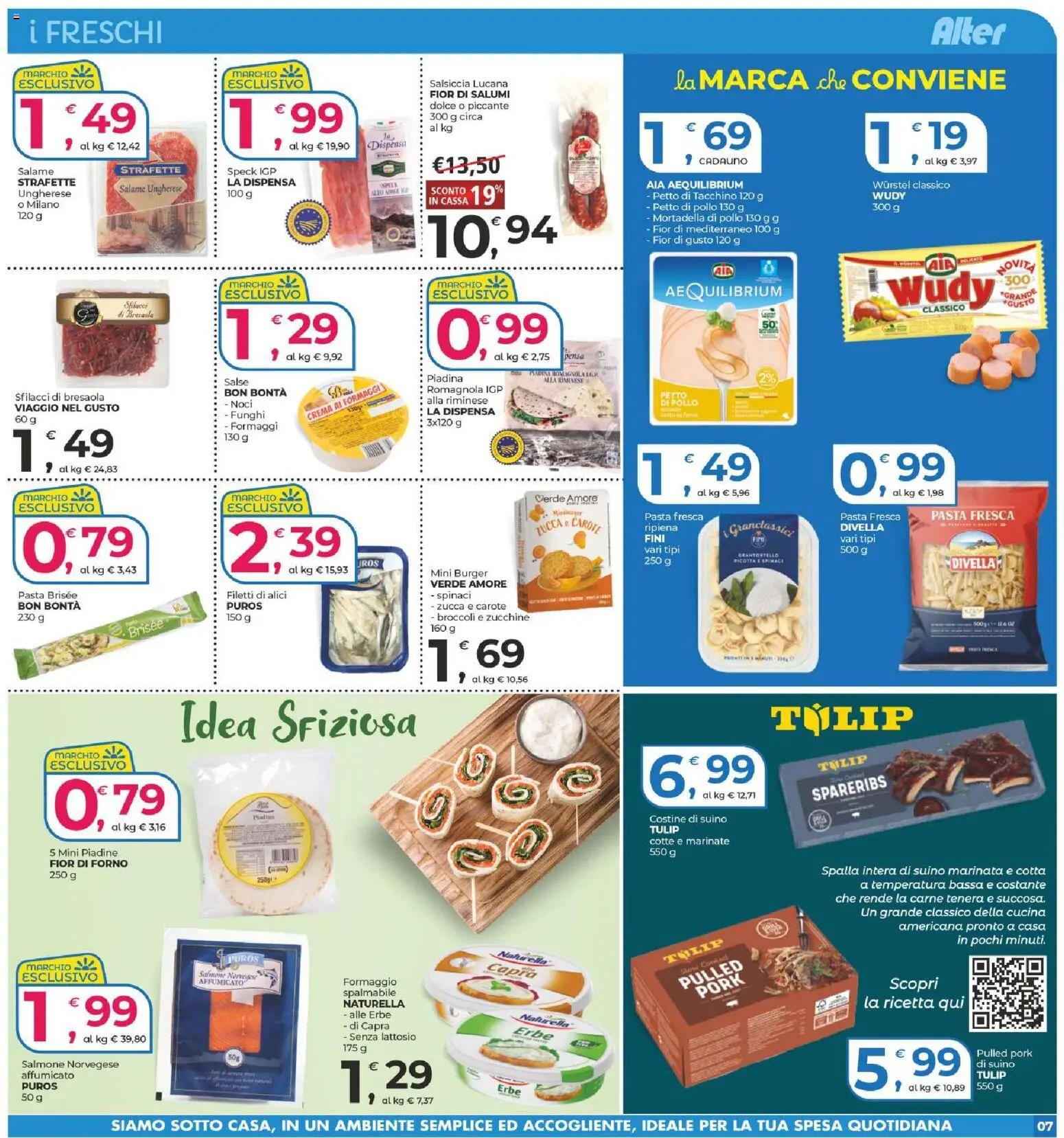 Volantino Alter Discount del 13.03.2026 | Pagina: 7 | Prodotti: Wurstel, Noci, Zucca, Broccoli