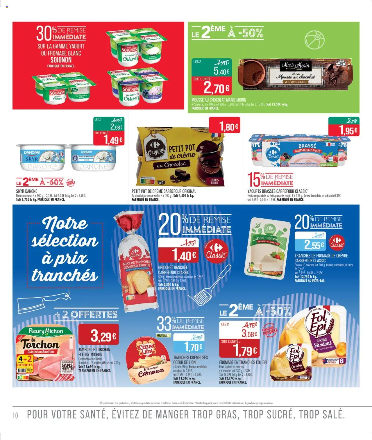  | Page: 10 | Produits: Mousse, Fromage blanc, Jambon, Crème