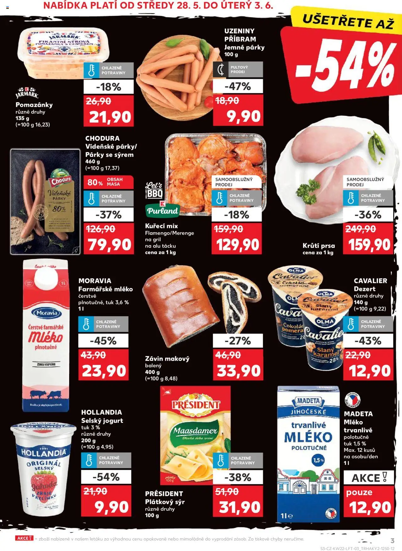 Kaufland leták - Praha 4 od 28.05.2025 | Strana: 3 | Produkty: Mléko, Plátkový sýr, Gril, Potraviny