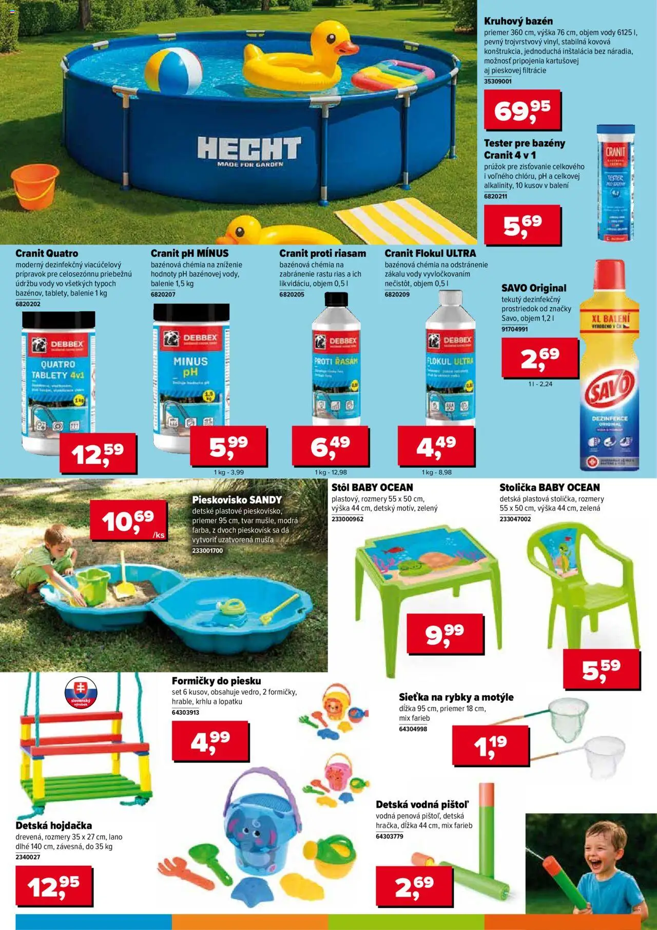 Kinekus leták │ platný od 01.06.2025 | Strana: 5 | Produkty: Bazény, Stôl, Detská hojdačka, Hojdačka