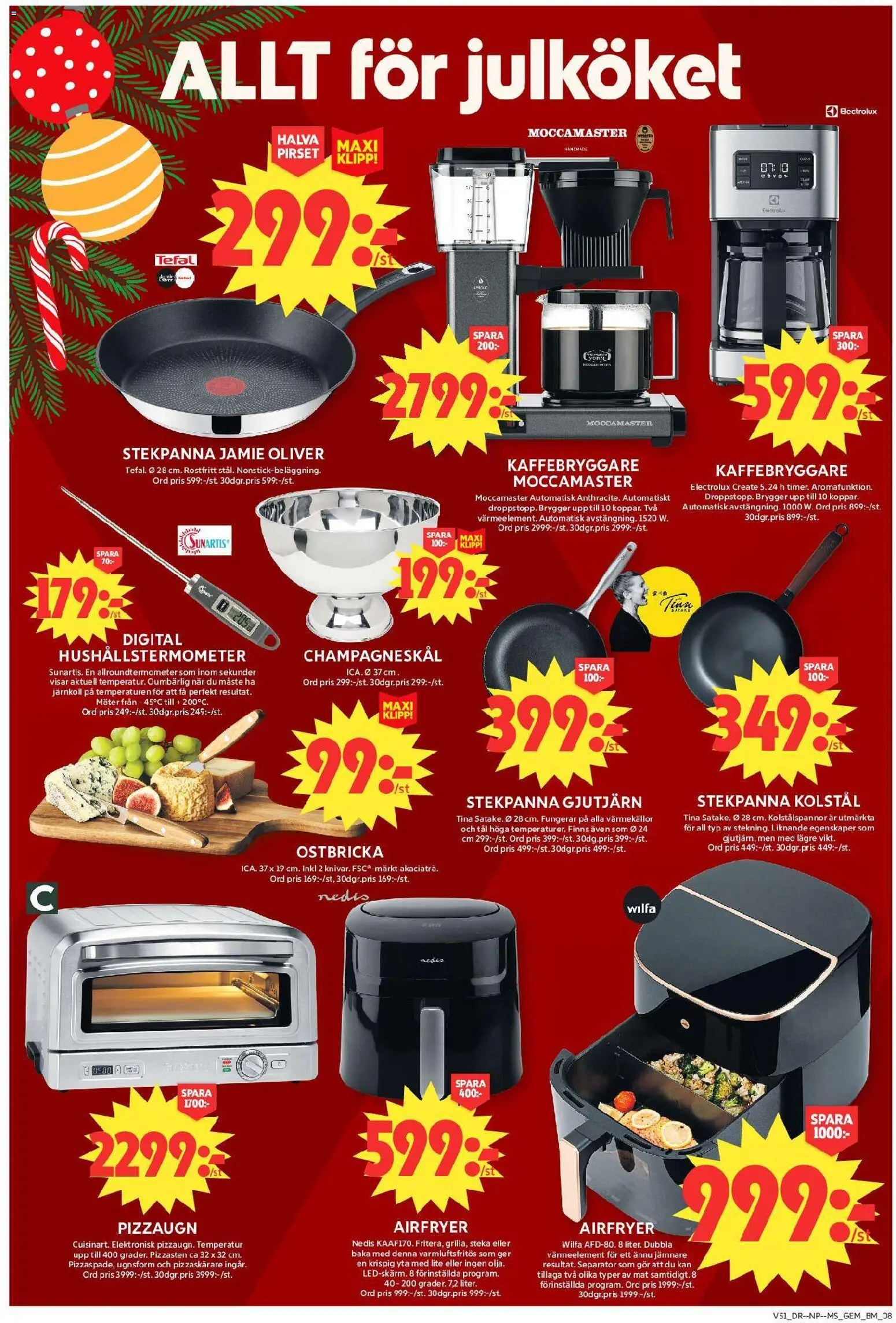 ICA Maxi reklamblad aktuell från 15.12.2025 | Sida: 14 | Produkter: Kaffebryggare, Oliver, Pizza, Airfryer