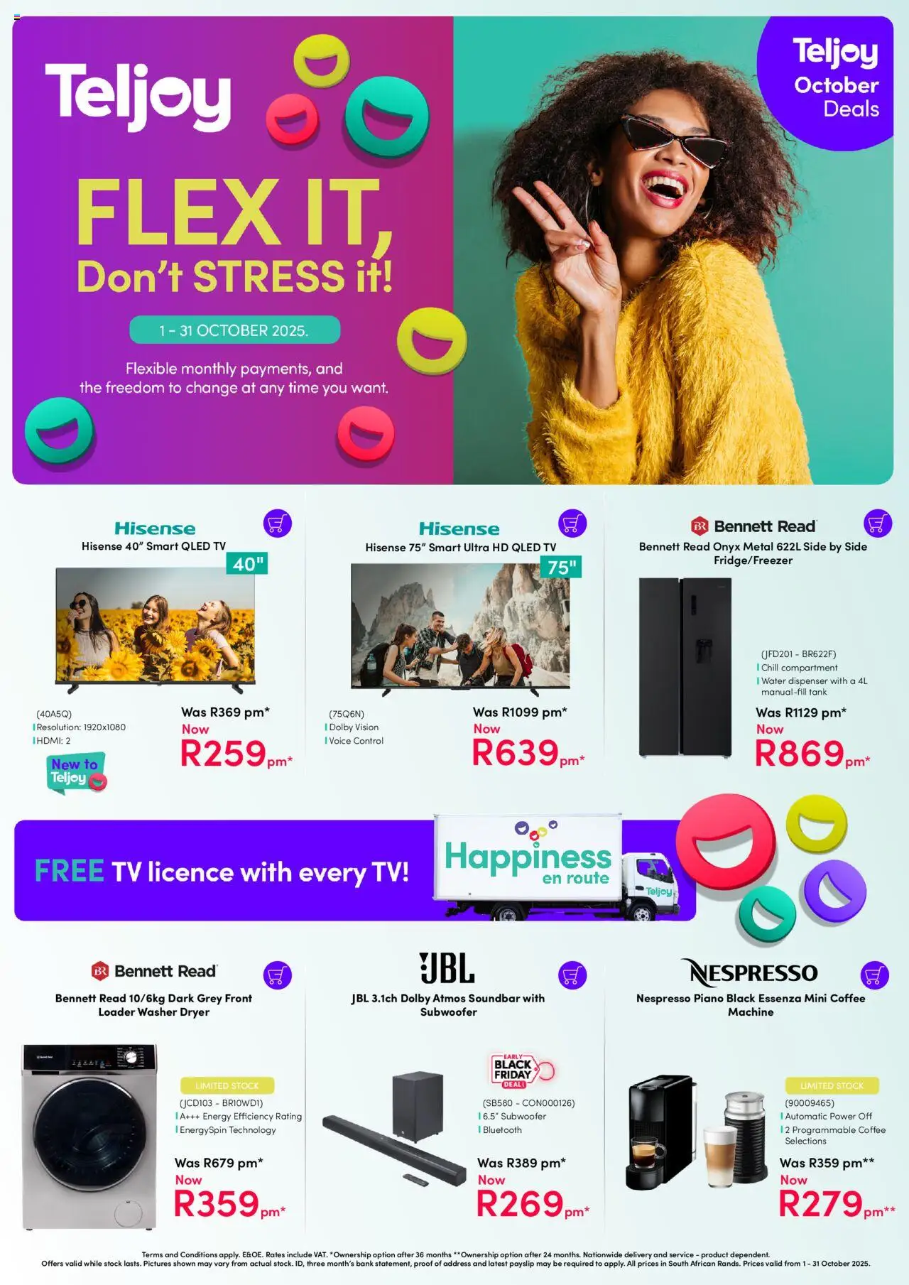 New Teljoy catalogue – valid from 01.10.2025 | Page: 1 | Products: Tank, Dryer, TV, Subwoofer