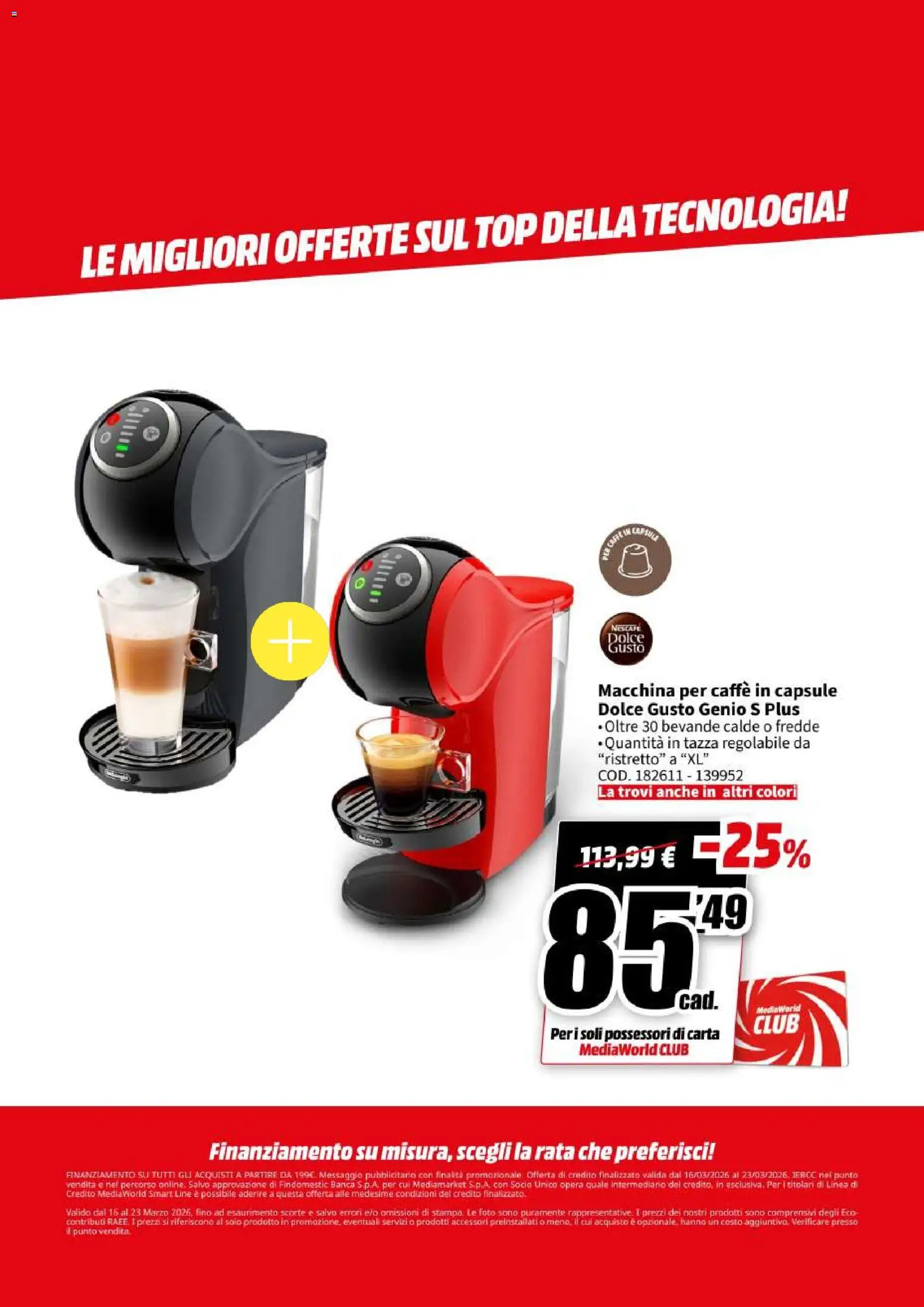Volantino Media World del 16.03.2026 | Pagina: 59 | Prodotti: Caffè, Top, Caffe in capsule, Stampa