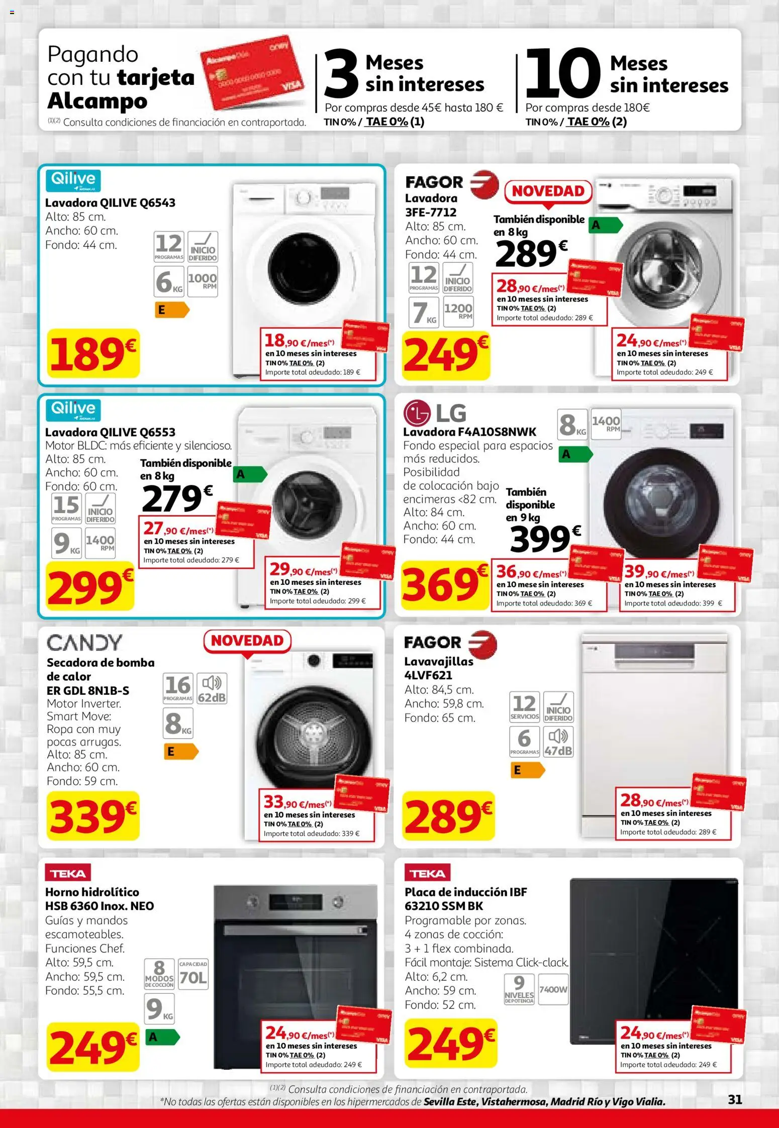 Alcampo -  HG Madrid Unificado │ válido desde el 12.02.2026 | Página: 31 | Productos: Ropa, Lavadora, Secadora, Lavavajillas