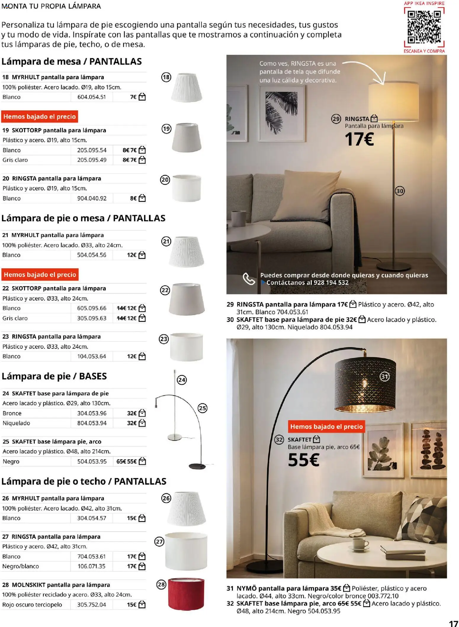 Catálogo IKEA Iluminación y hogar inteligente │ válido desde el 06.03.2026 | Página: 17 | Productos: Té, Mesa, Απορρυπαντικό ρούχων σε σκόνη, Lámpara