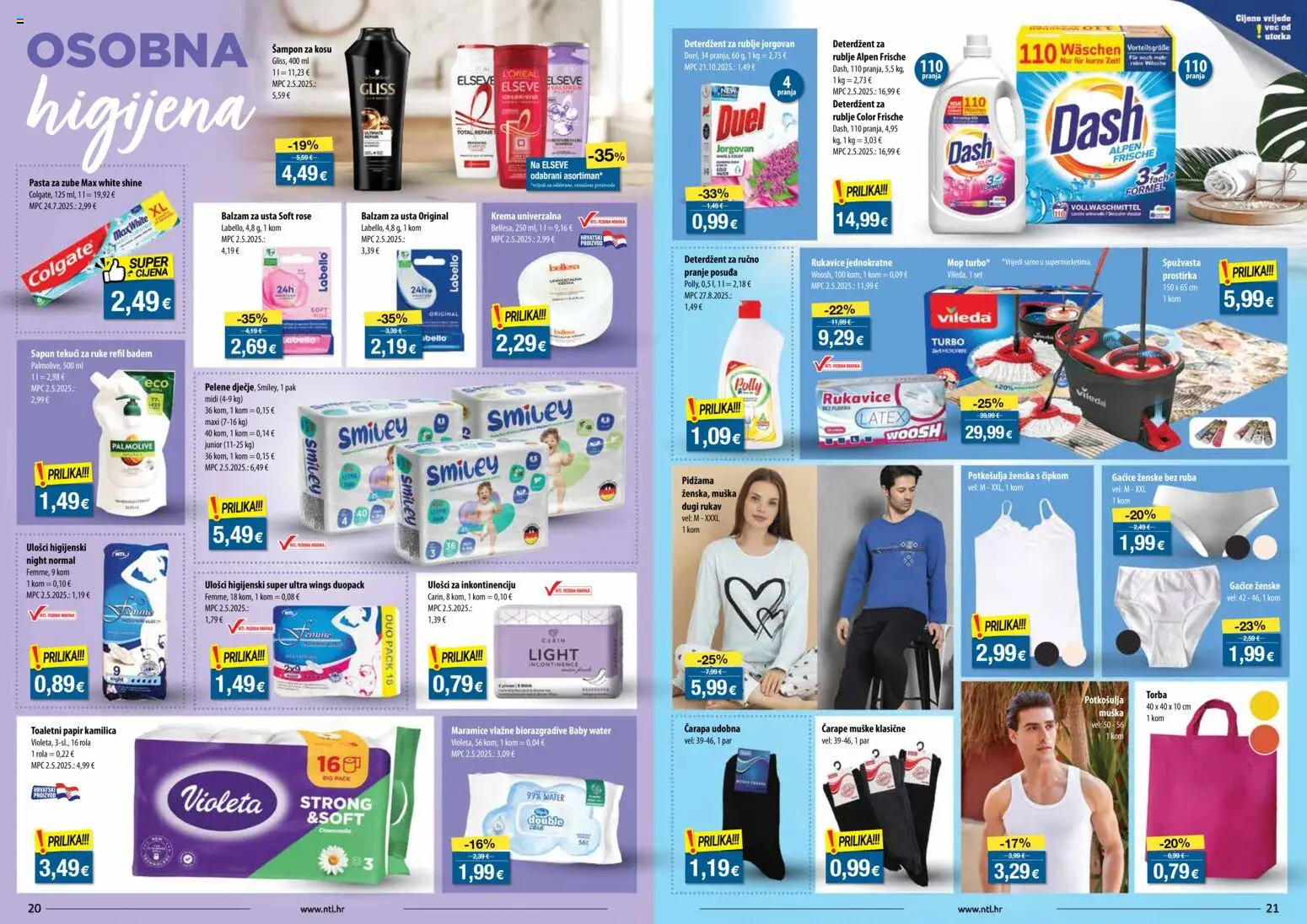 NTL katalog | vrijedi od 05.11.2025 | Stranica: 11 | Proizvodi: Mop, Čarape, Toaletni papir, Dash