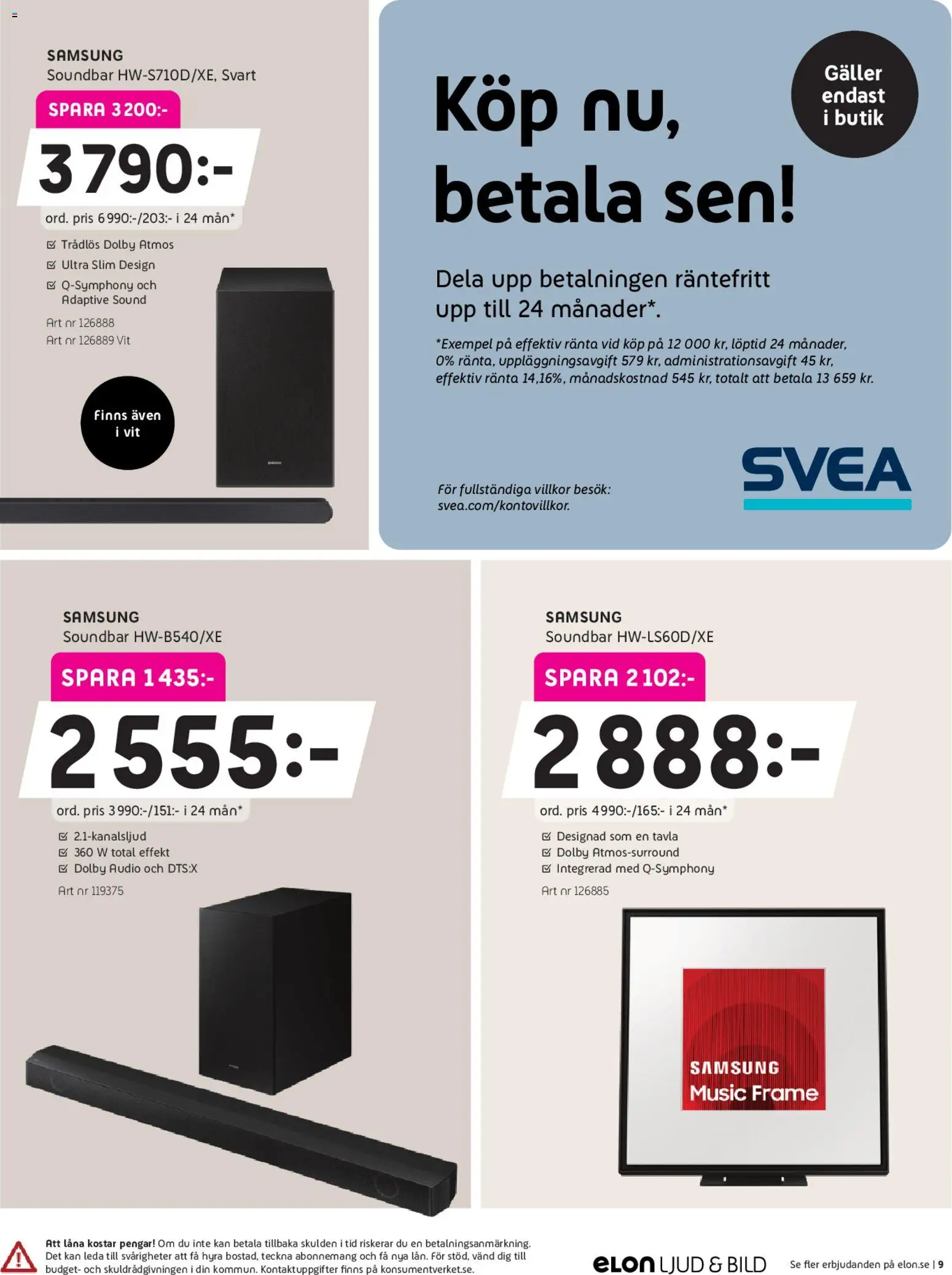 Elon reklamblad aktuell från 26.01.2026 | Sida: 9 | Produkter: Galler, Audio